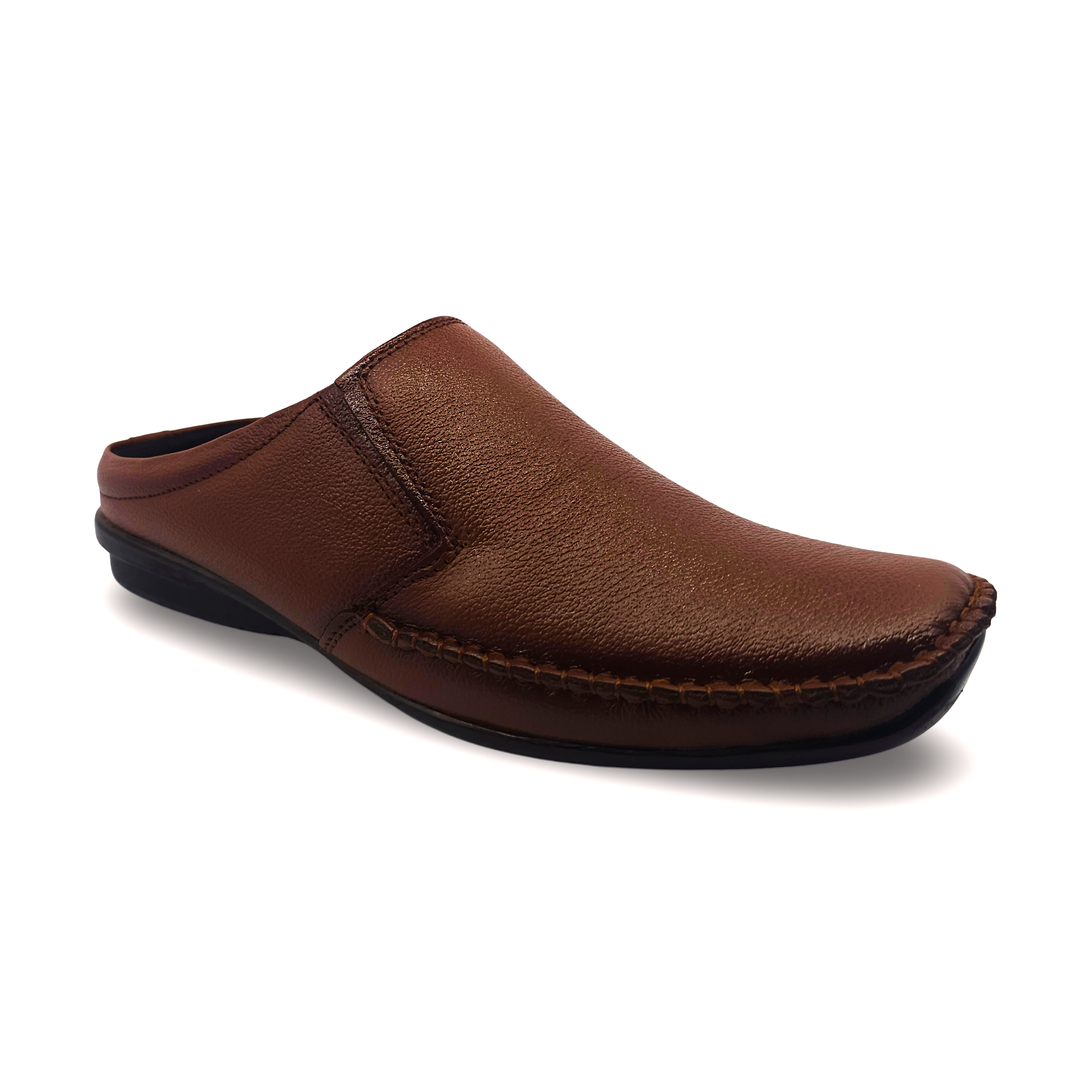 Mule leather Sandals For Men-HW-20-Tan