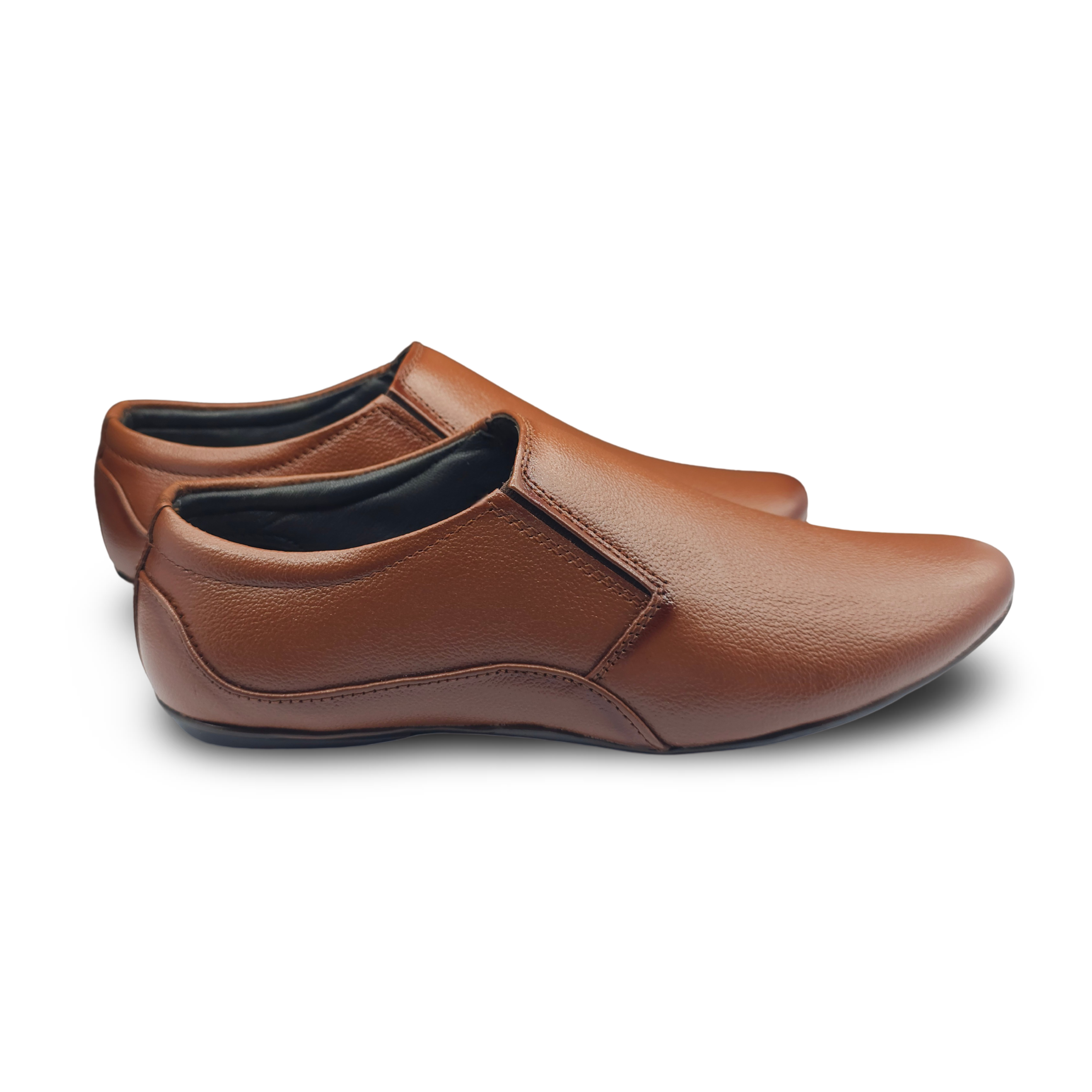 Modern Formal Leather Shoes-HW-432-Tan