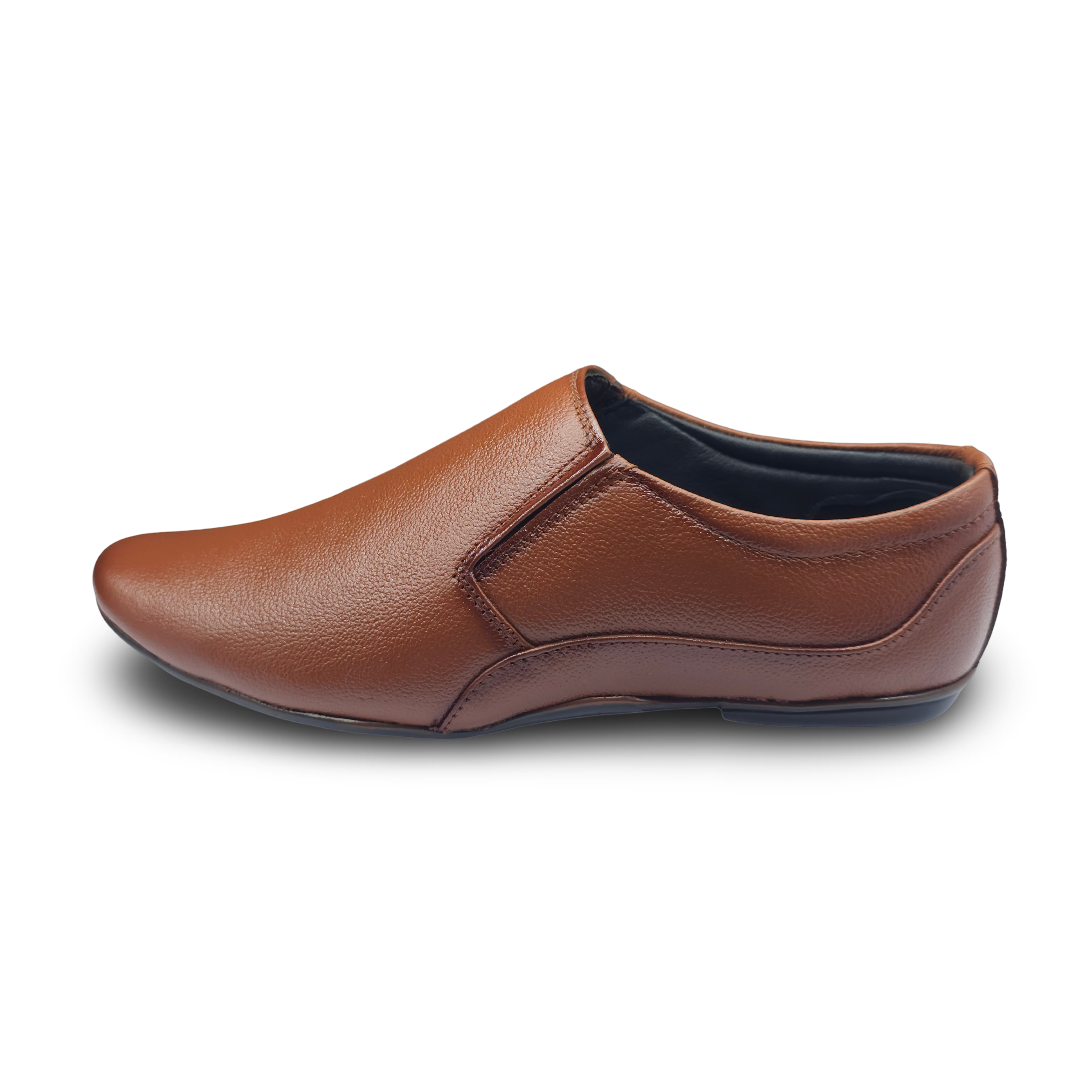 Modern  Formal Leather Shoes-HW-432-Tan