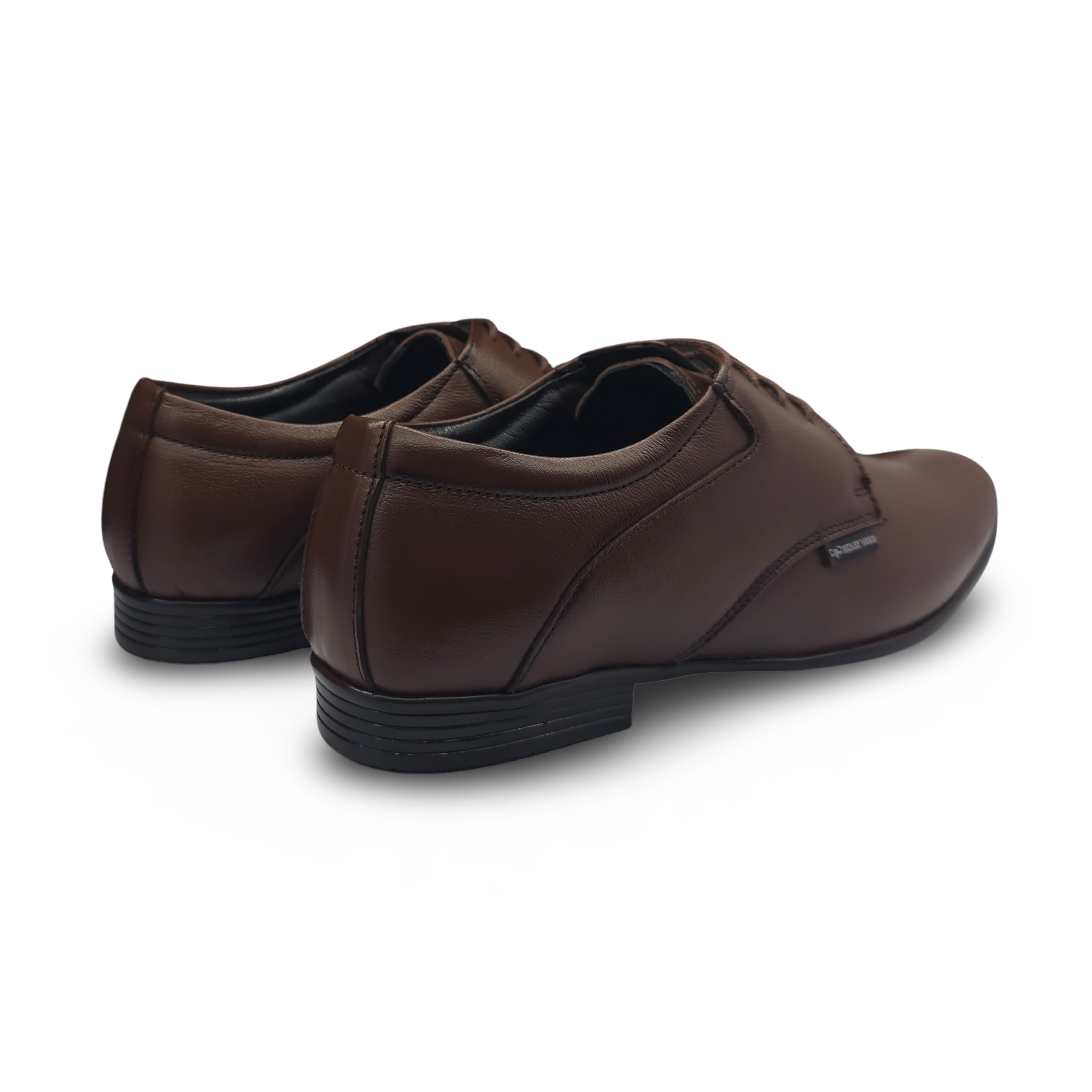 Refined Leather Derby Shoes -HW-425-Brown