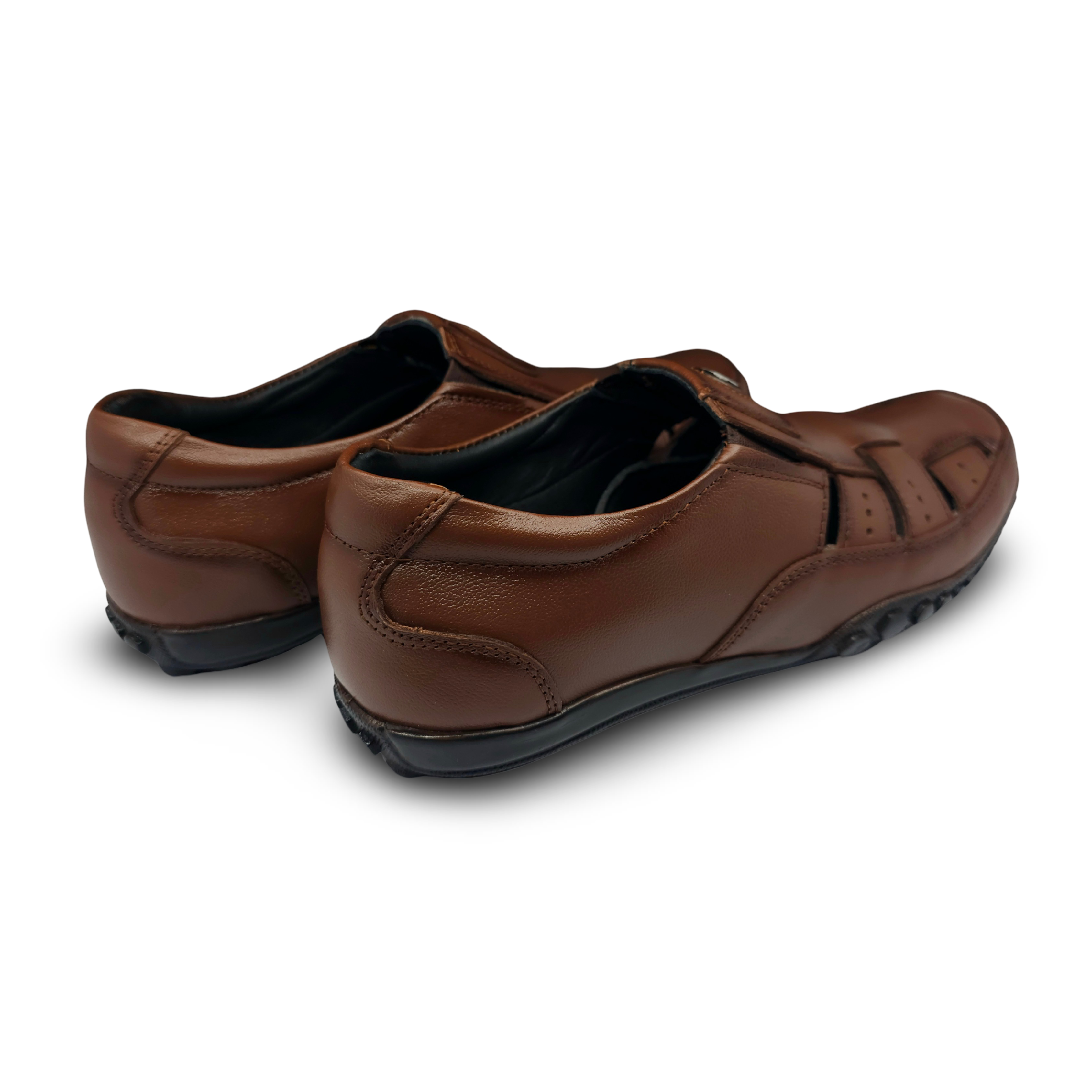 Versatile Leather Roman Sandals for All-Day Ease- HW-53-Tan