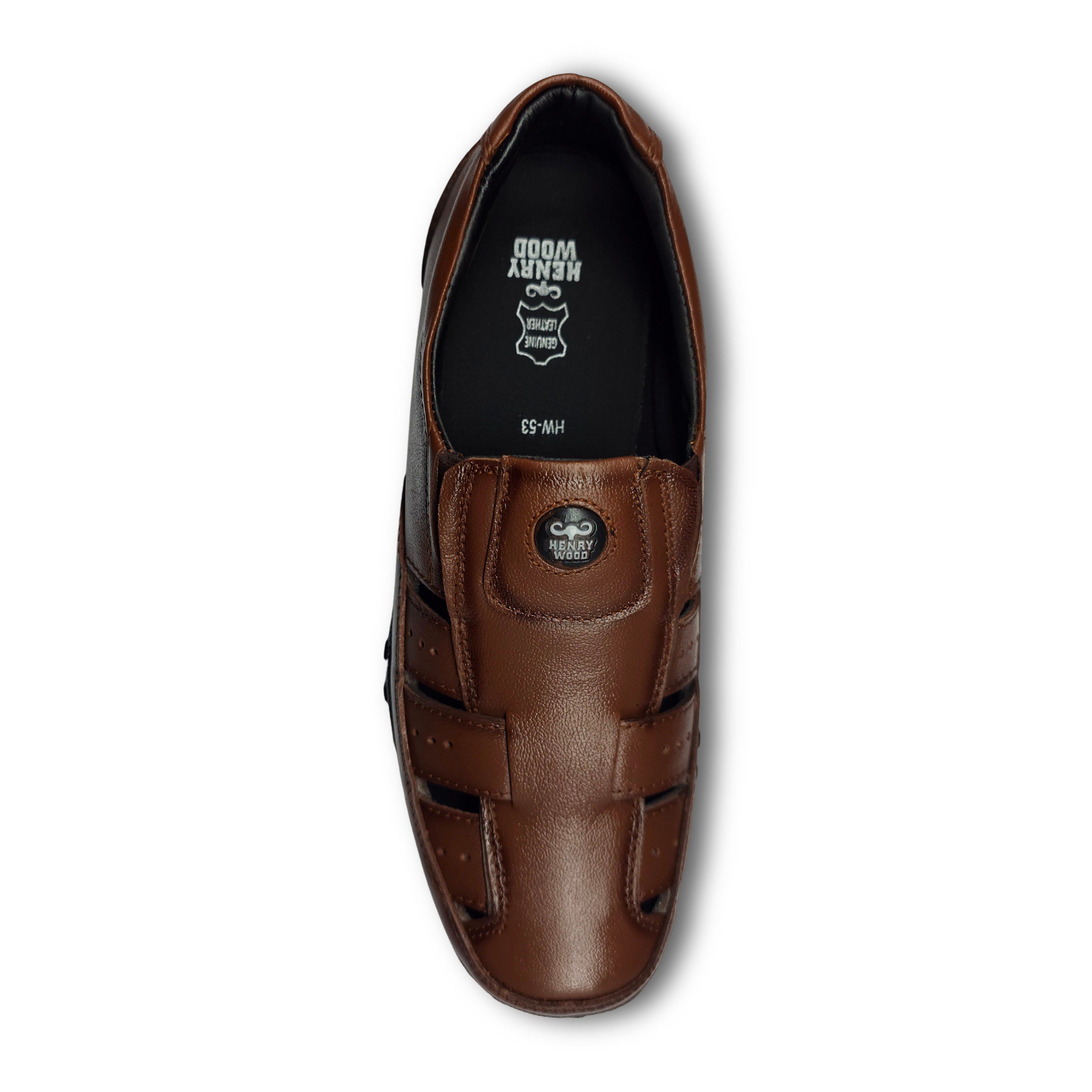 Versatile Leather Roman Sandals for All-Day Ease- HW-53-Tan
