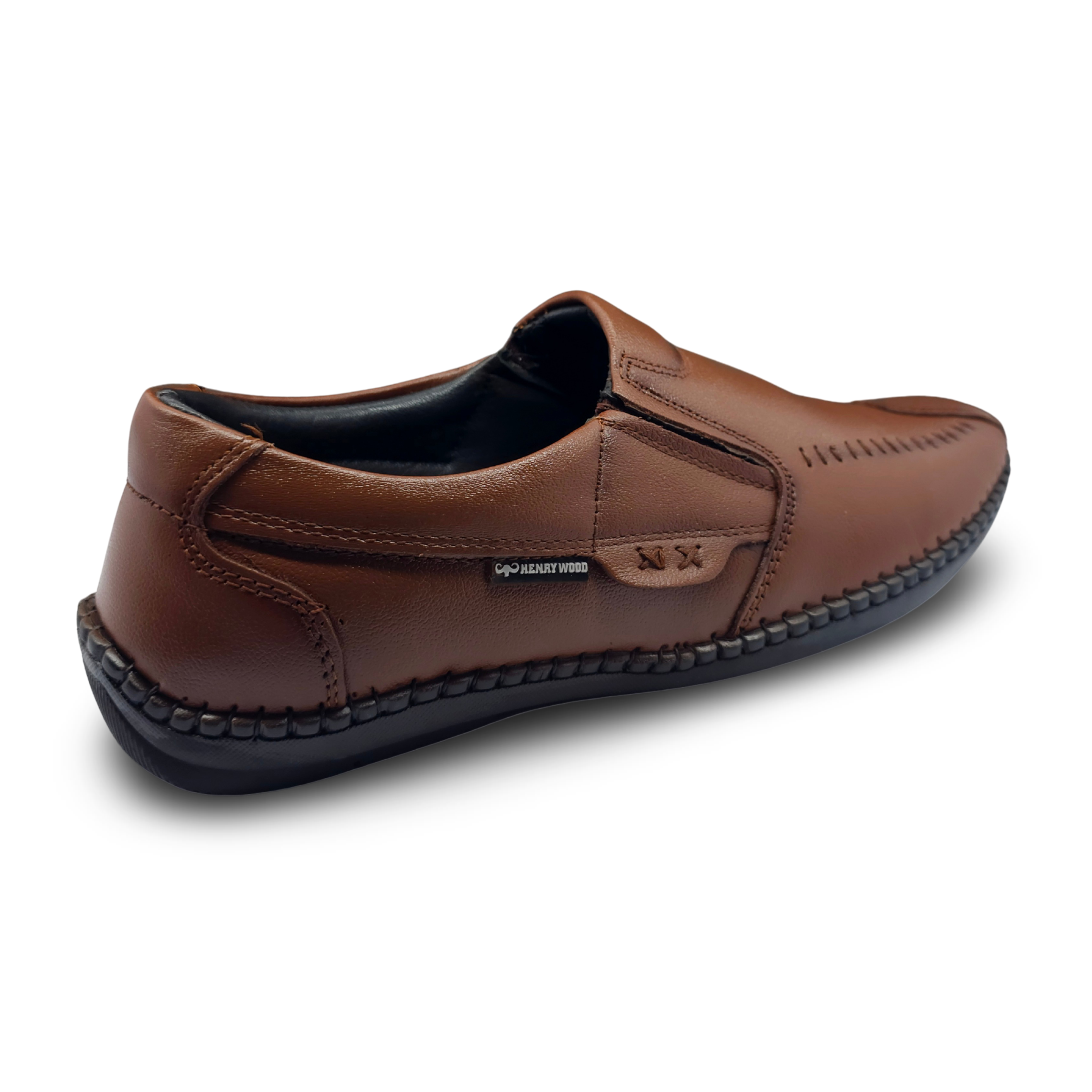 Premium Flexible Upper Stich Casual Leather Shoe for Men-HW-815-Tan