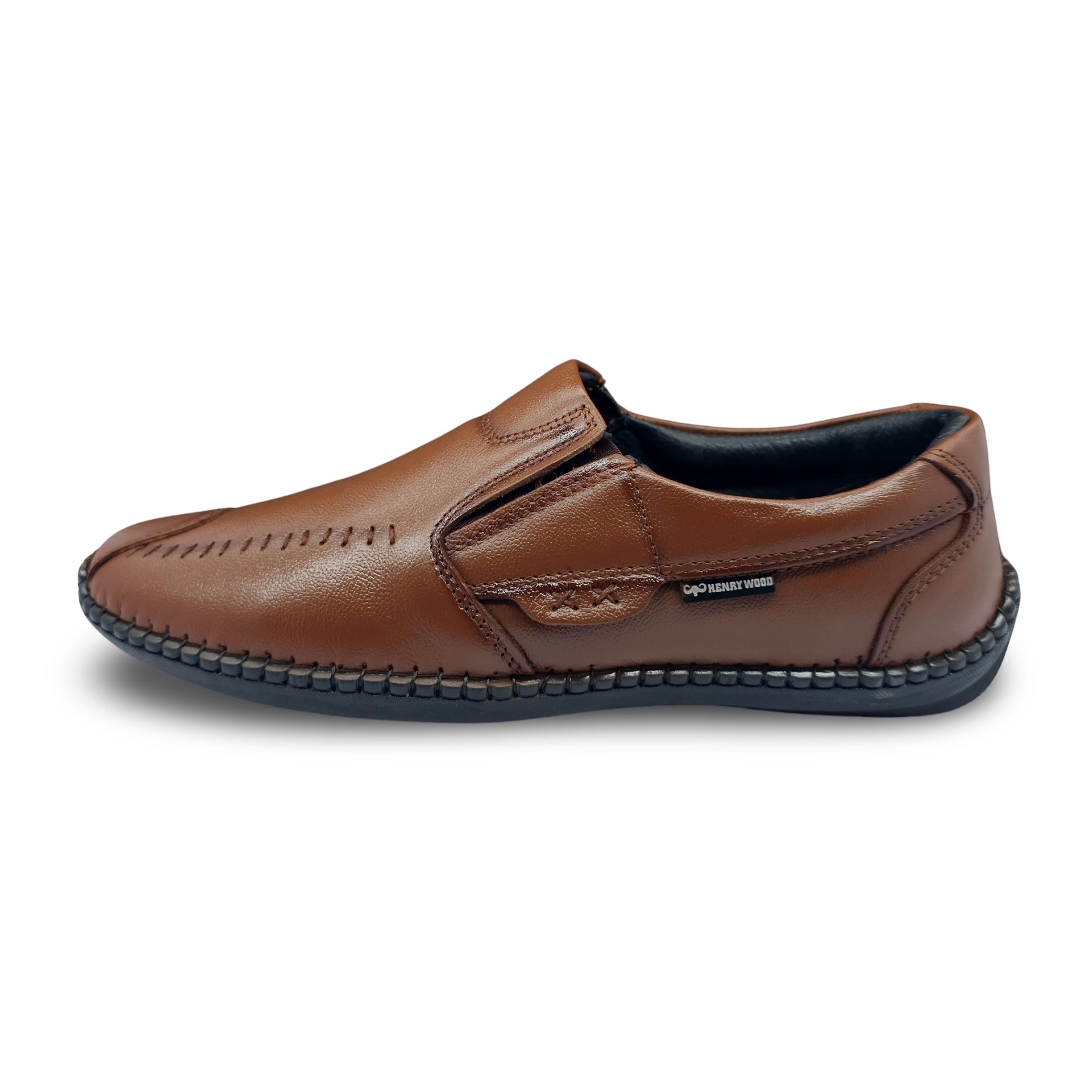 Premium Flexible Upper Stich  Casual Leather Shoe for Men-HW-815-Tan