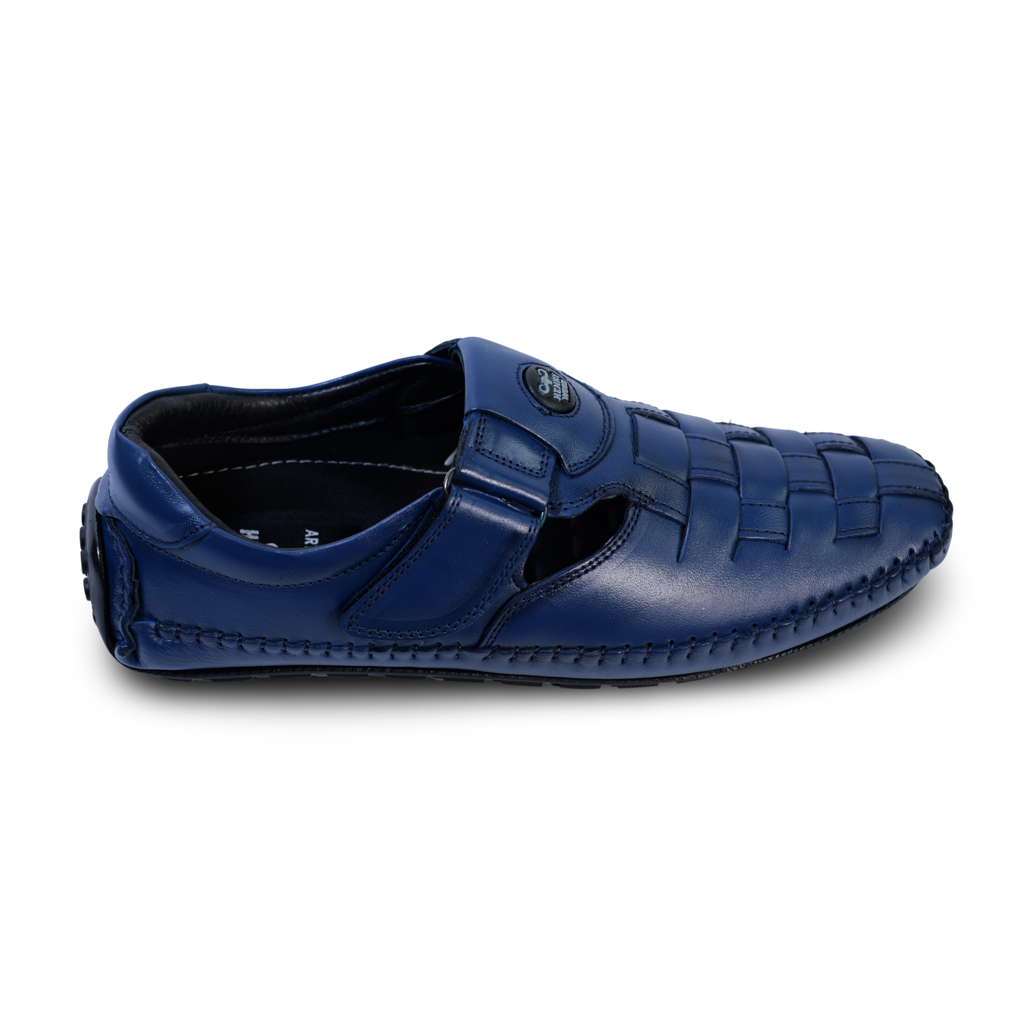 Men’s Roman Velcro Leather Sandals For Men- HW-905-Blue