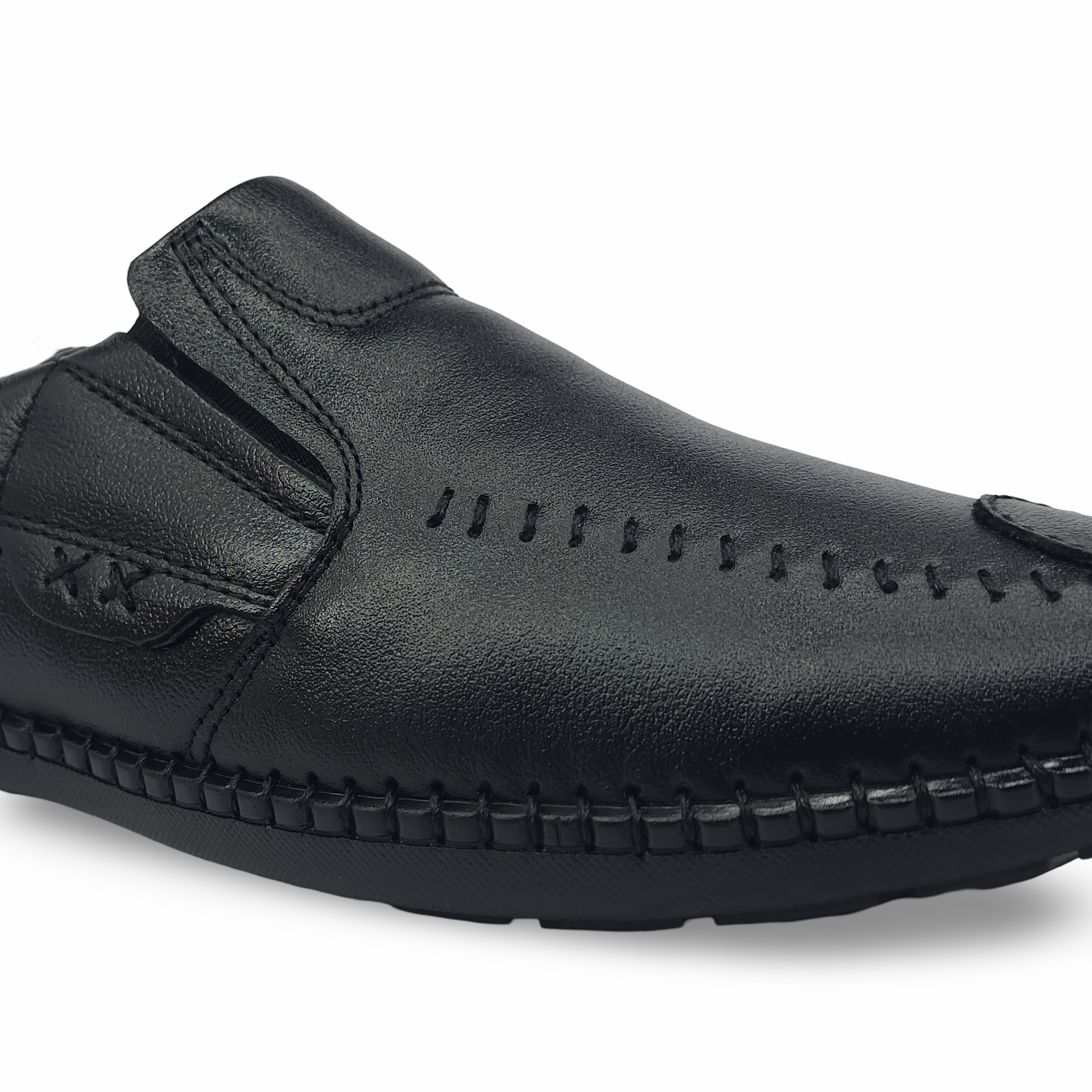 Premium Flexible Upper Stich  Casual Leather Shoe for Men-HW-815-Black