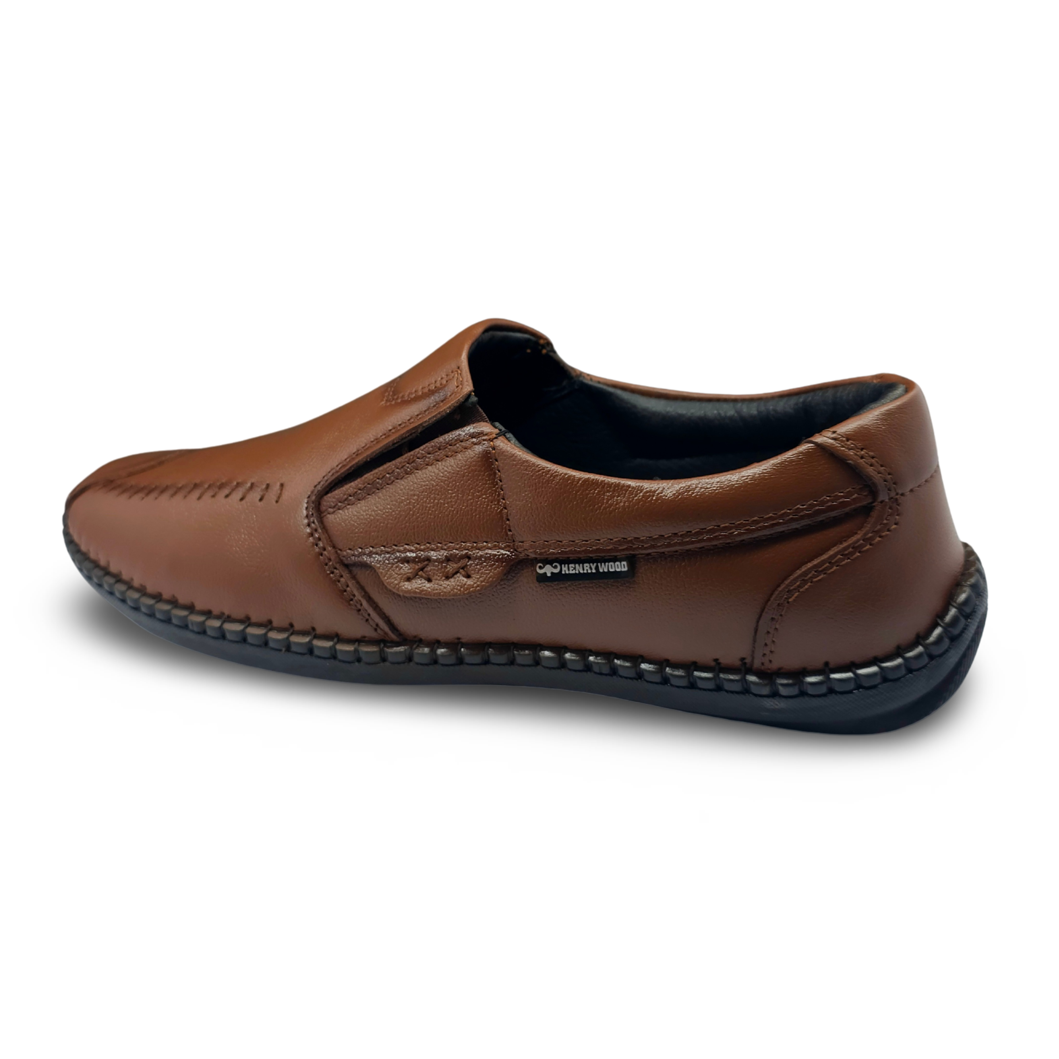 Premium Flexible Upper Stich Casual Leather Shoe for Men-HW-815-Tan