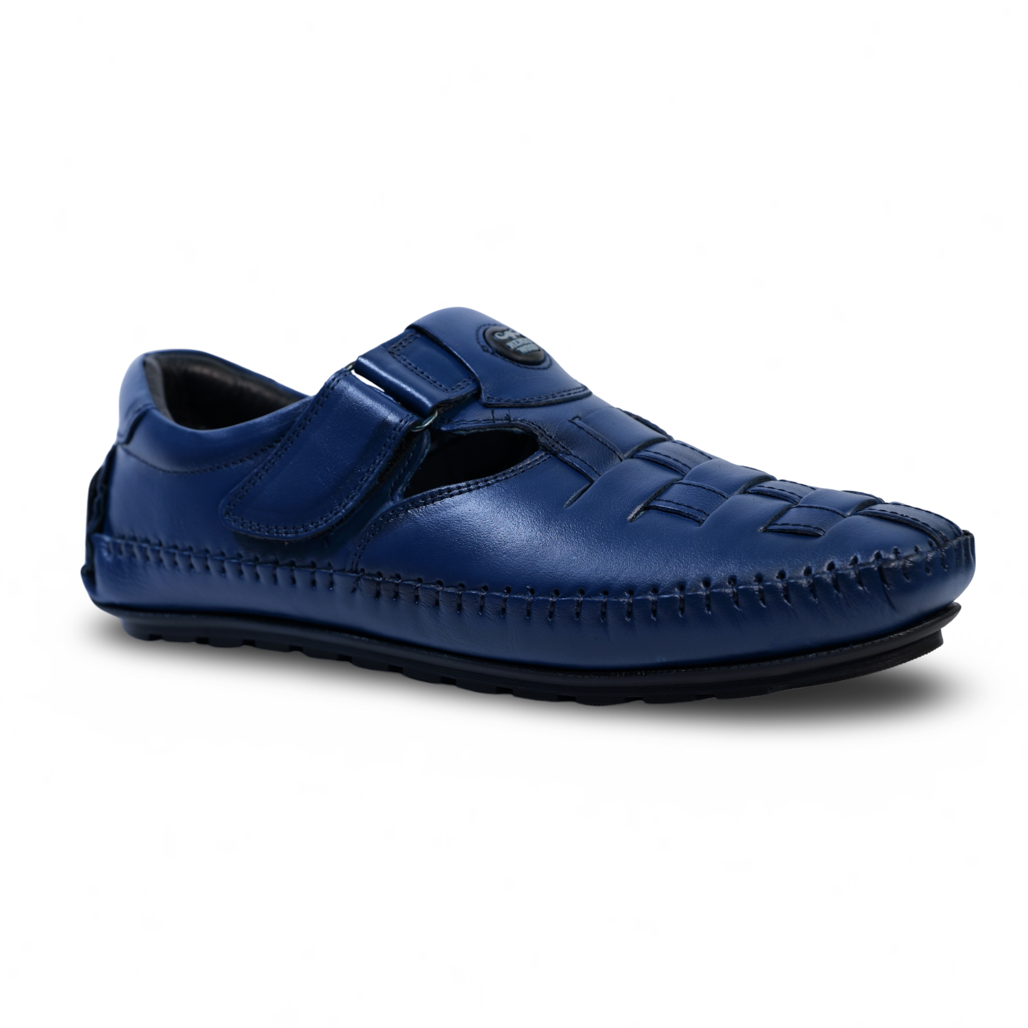 Men’s Roman Velcro Leather Sandals For Men- HW-905-Blue