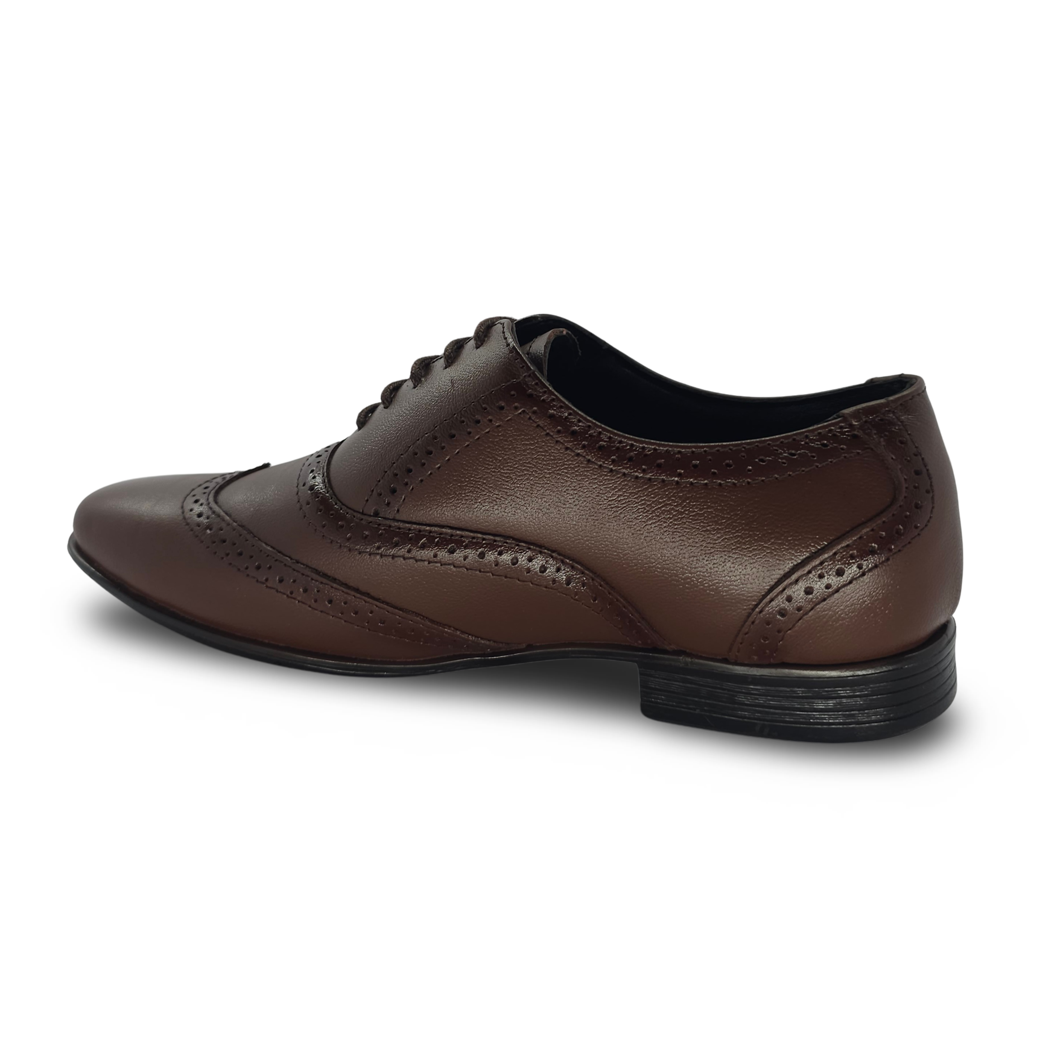 Formal Brogue Formal Genuine Leather Shoe -back view side