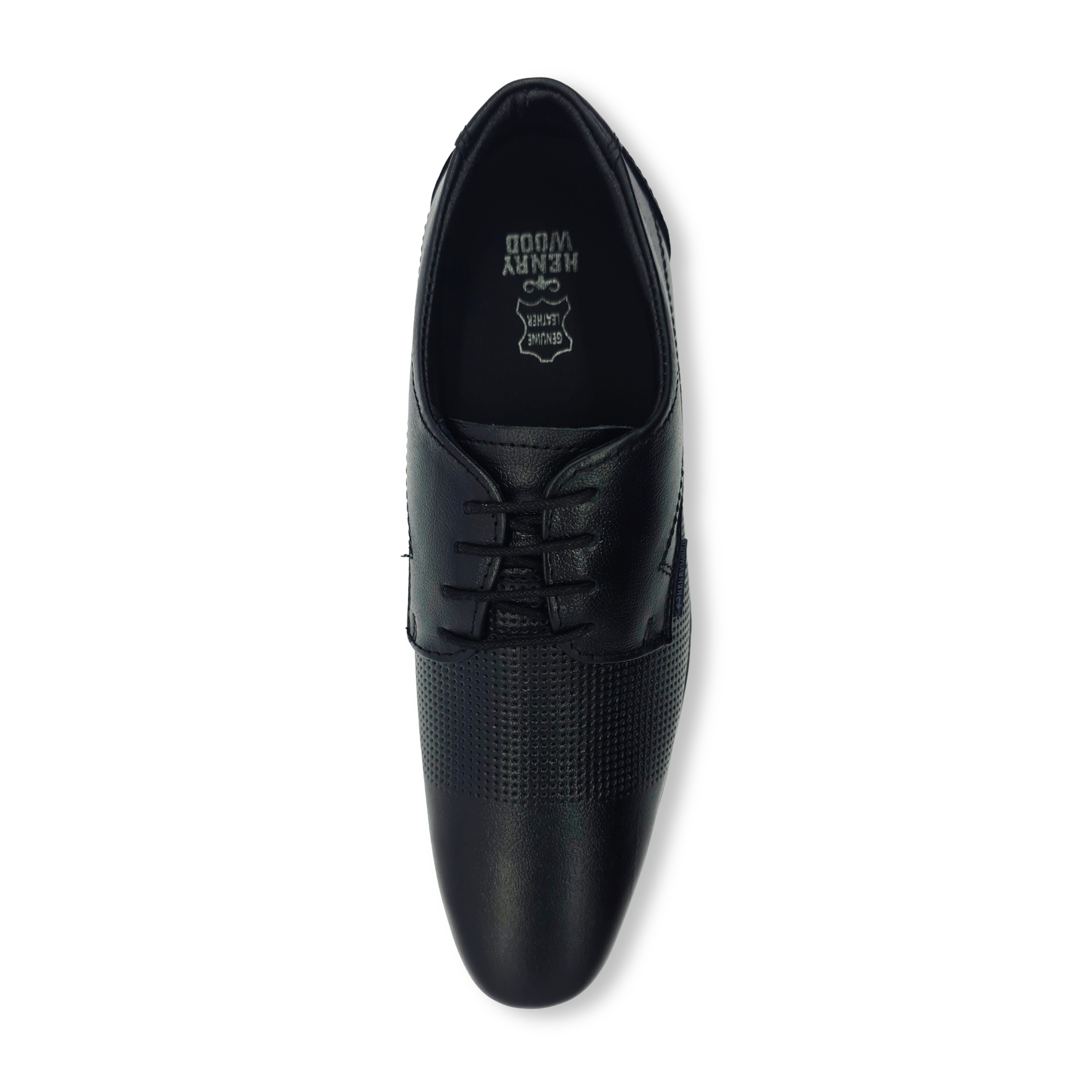 Elegant Punched Design Derby Shoes HW-434-Black