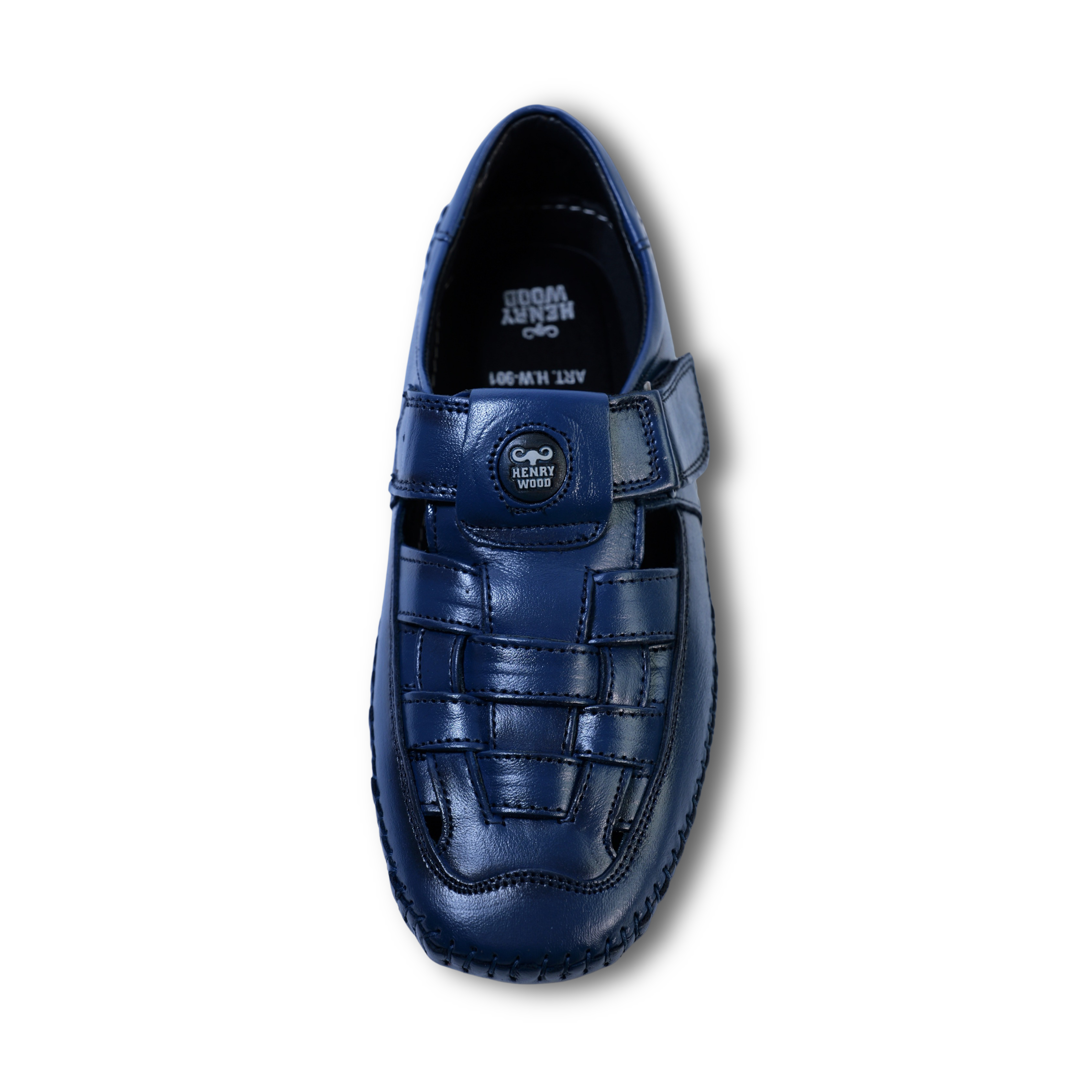 Men’s Roman Velcro Leather Sandals For Men- HW-901-Blue