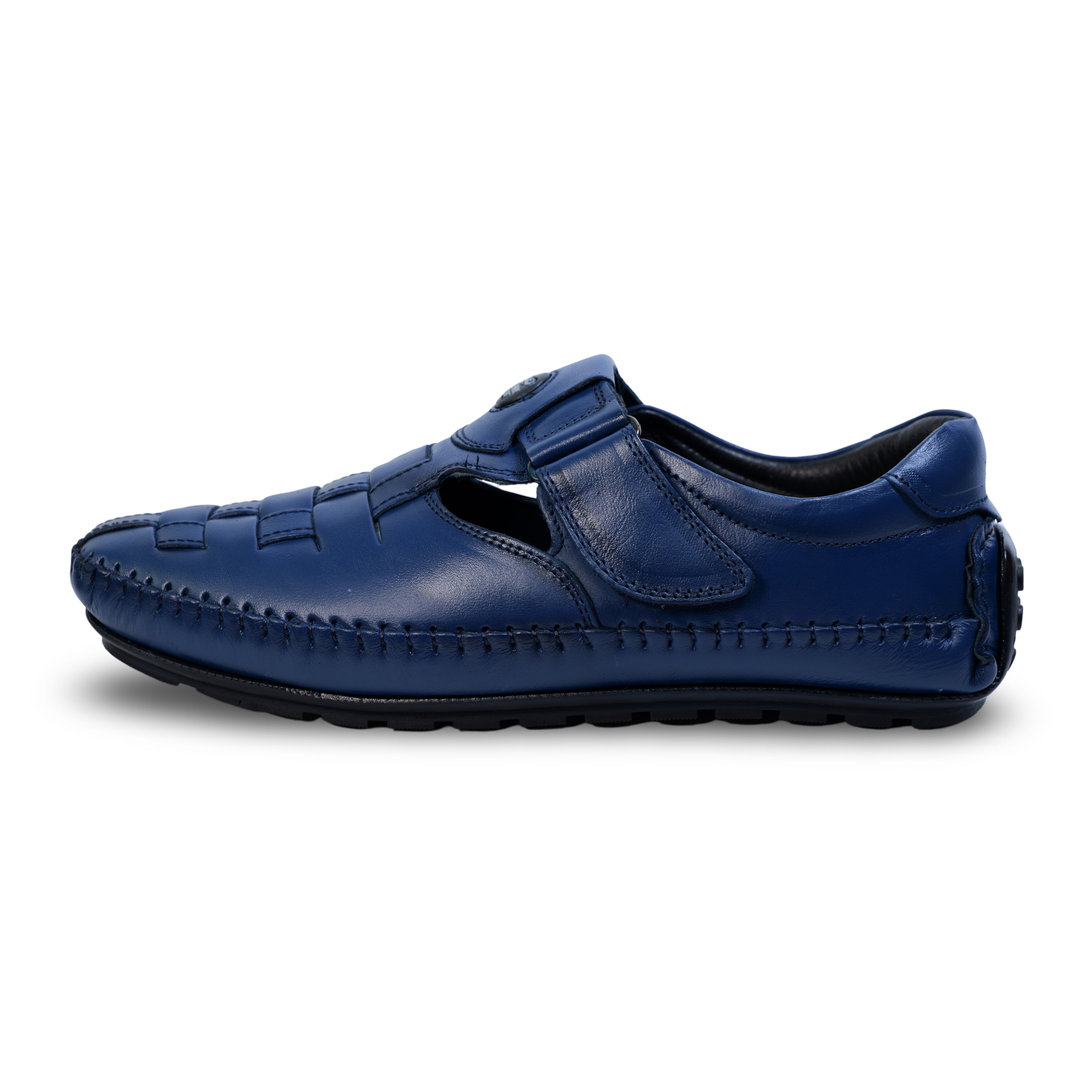 Men’s Roman Velcro Leather Sandals For Men- HW-905-Blue