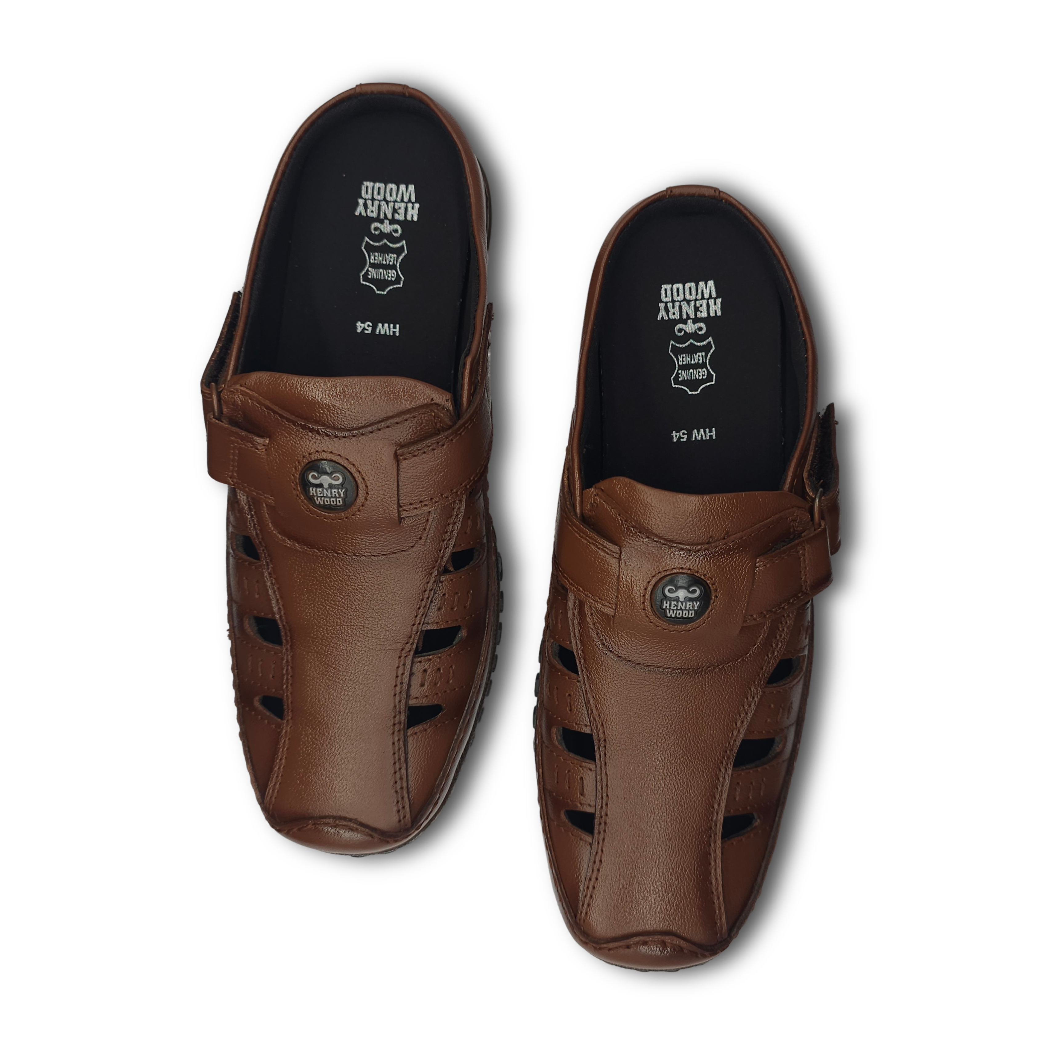 Men’s Softy Leather Mule Sandals -HW-54-Tan