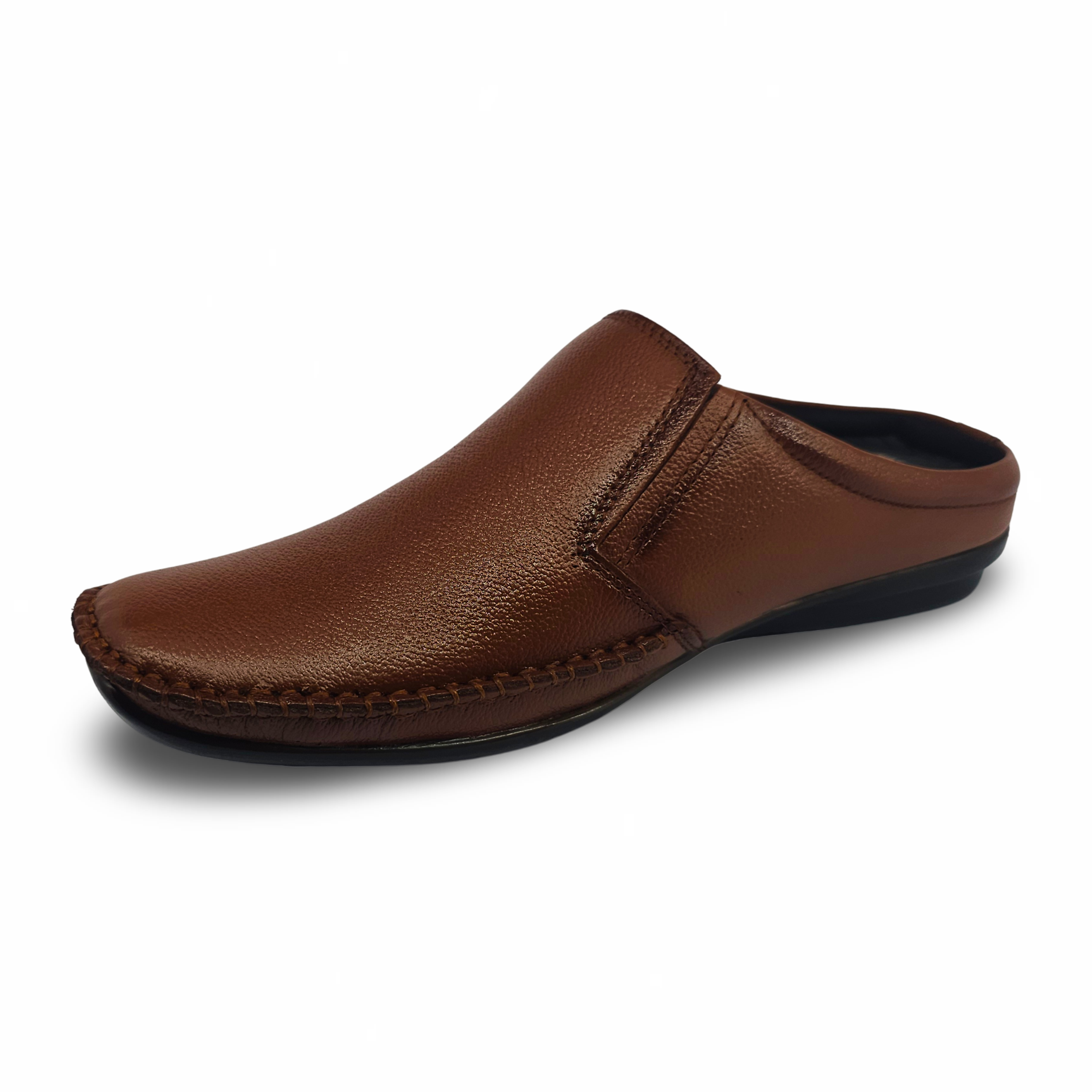 Mule leather Sandals For Men-HW-20-Tan