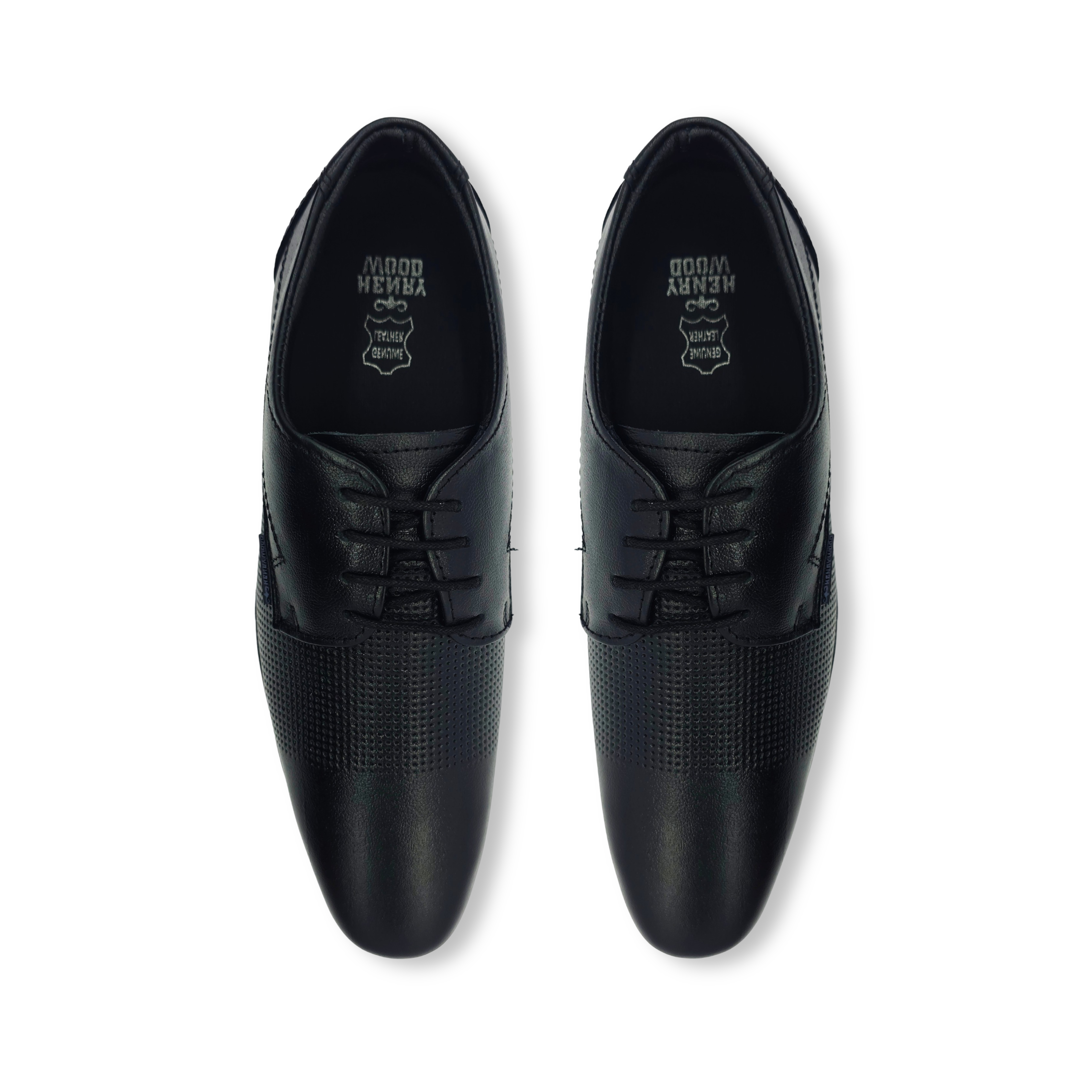Elegant Punched Design Derby Shoes HW-434-Black