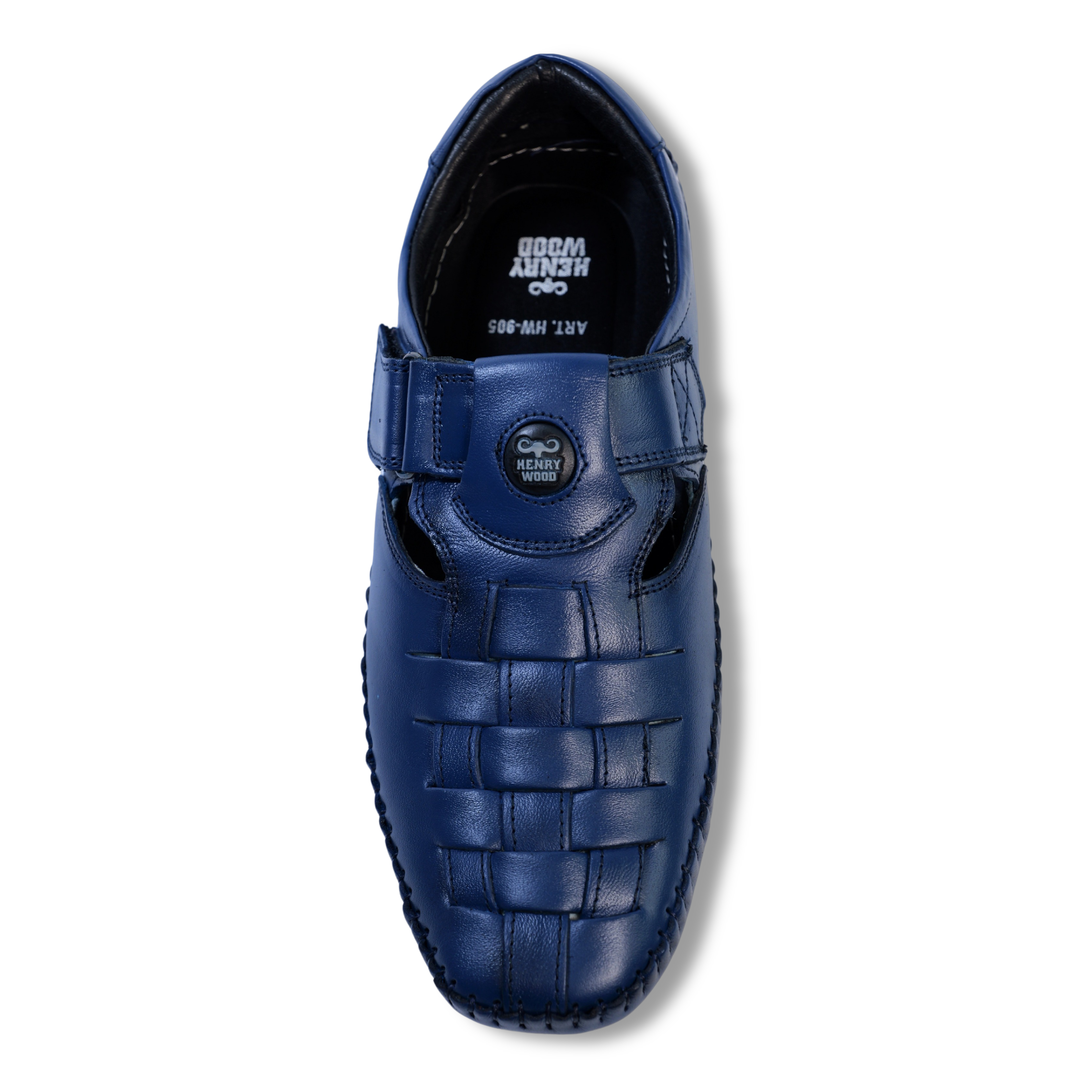 Men’s Roman Velcro Leather Sandals For Men- HW-905-Blue