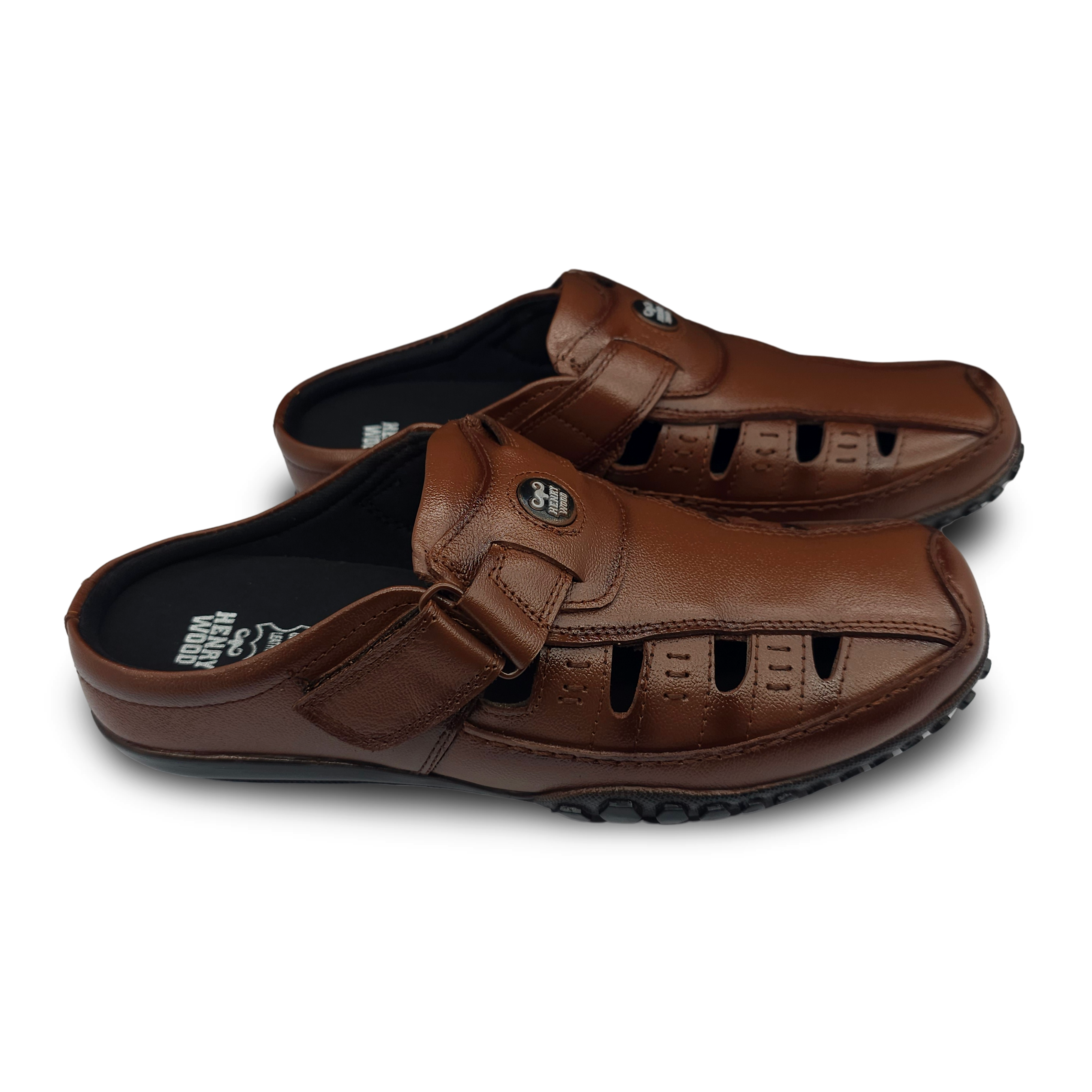 Men’s Softy Leather Mule Sandals -HW-54-Tan