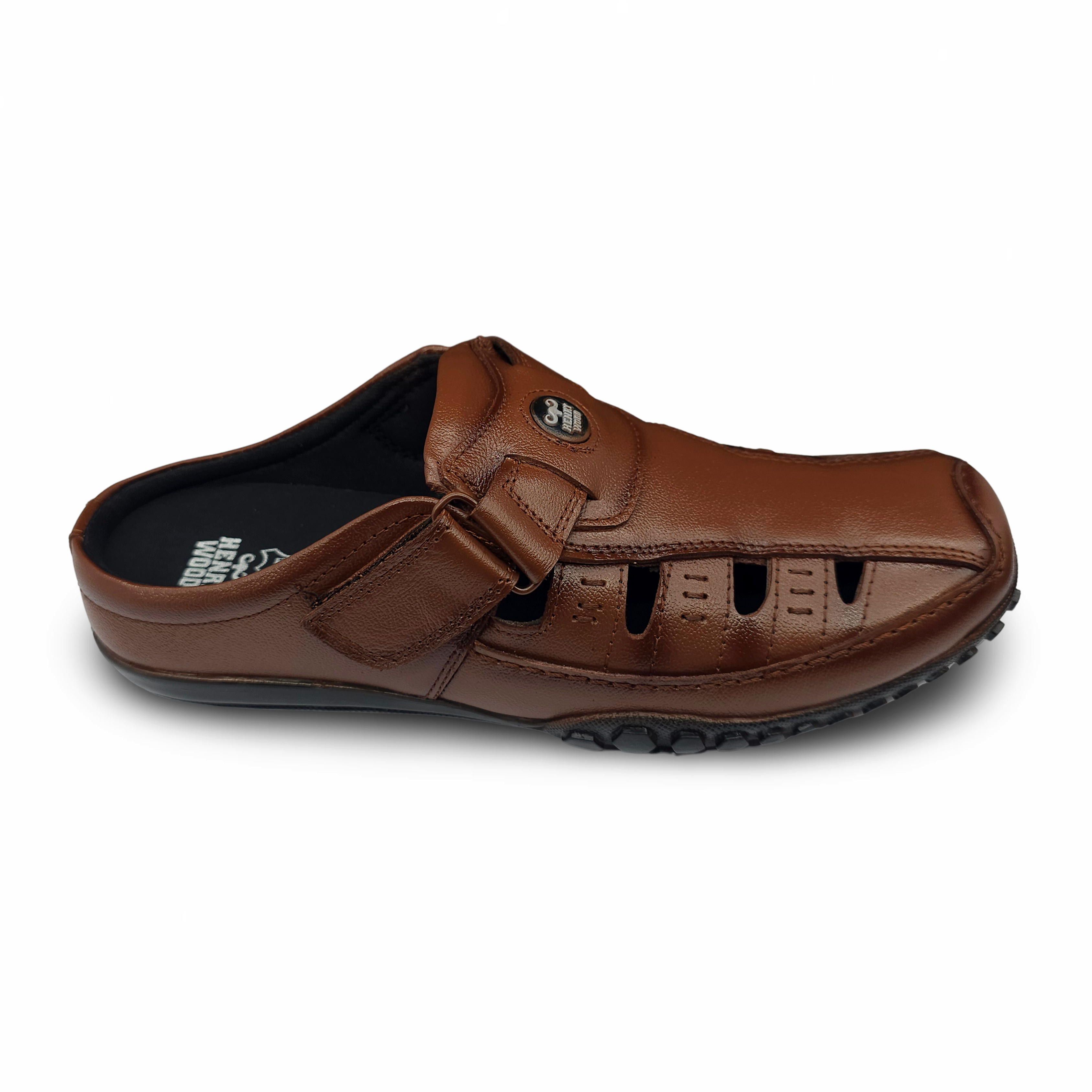 Men’s Softy Leather Mule Sandals -HW-54-Tan