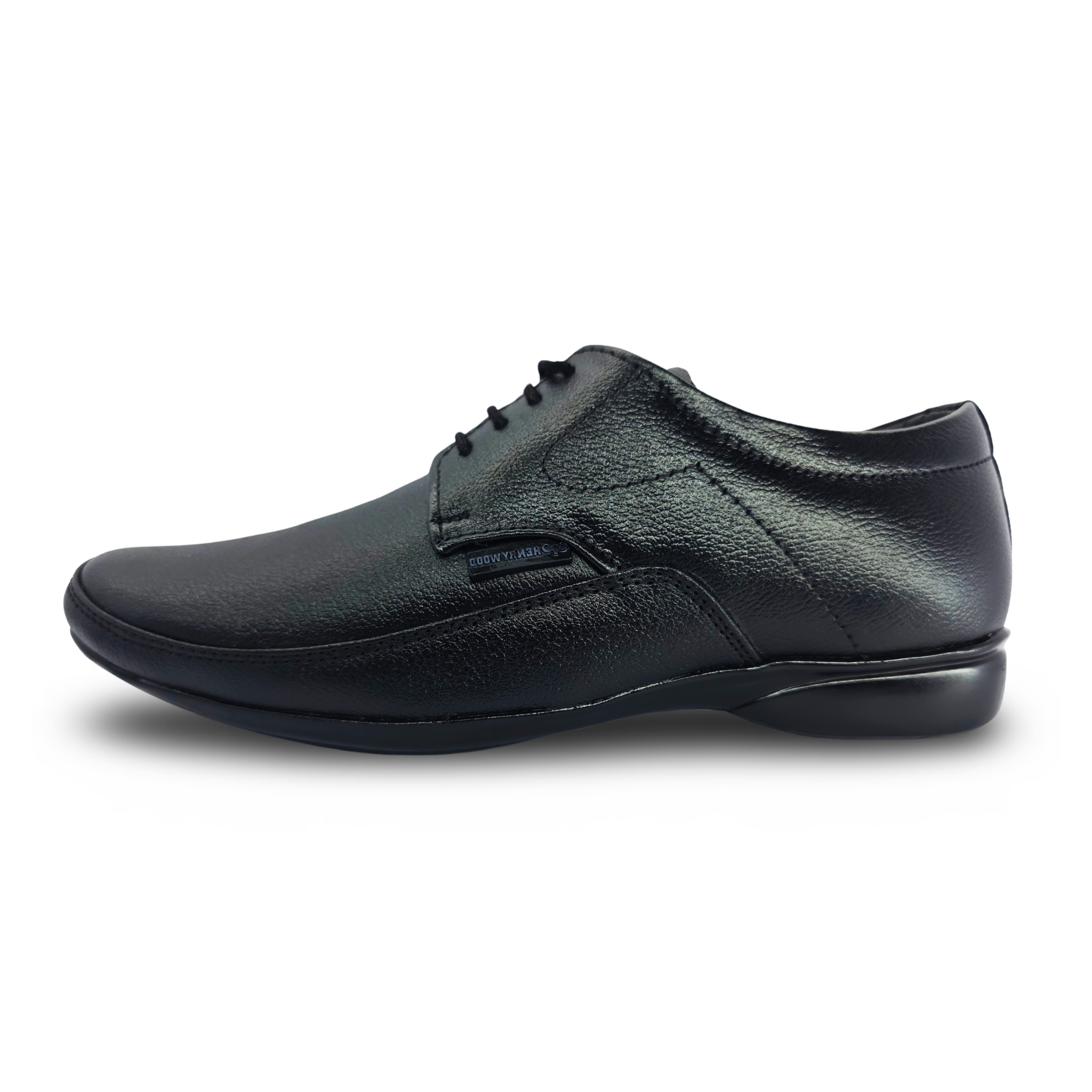 Stylish Formal Leather Shoes-HW-522-Black