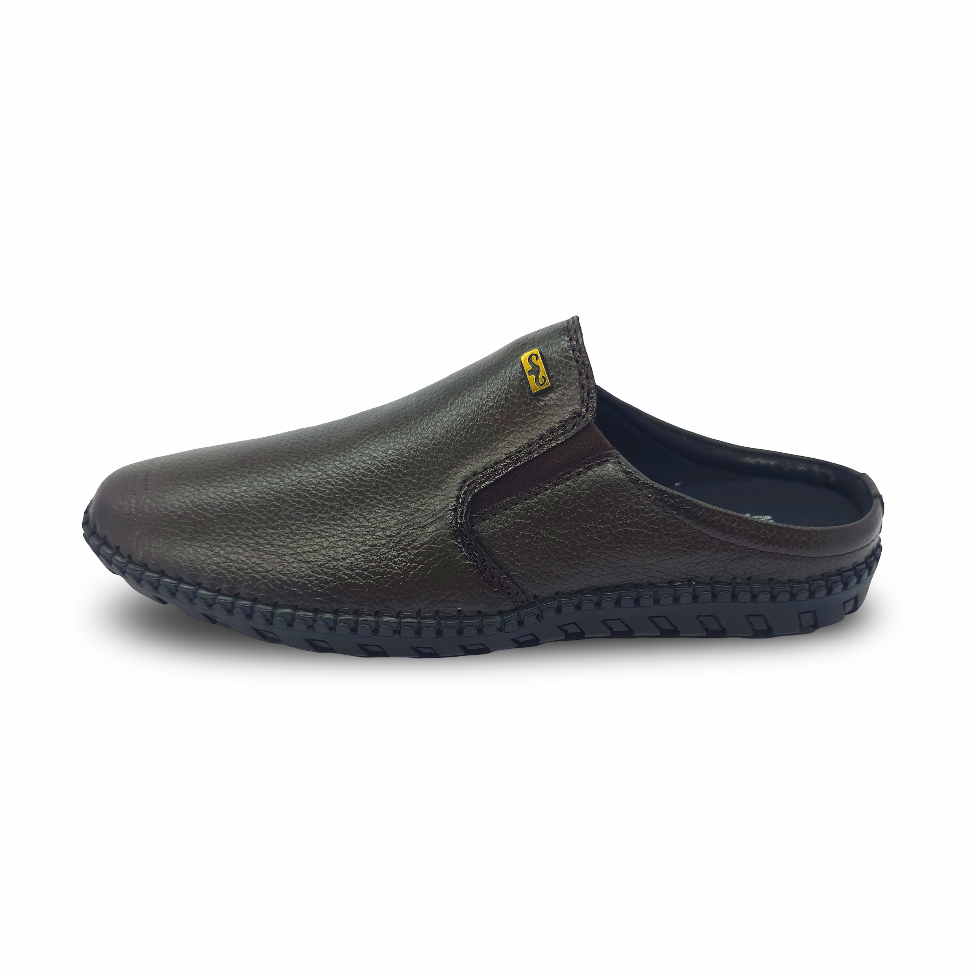 Comfortable Men’s Genuine Leather Mules -HW-110-Coffe Brown