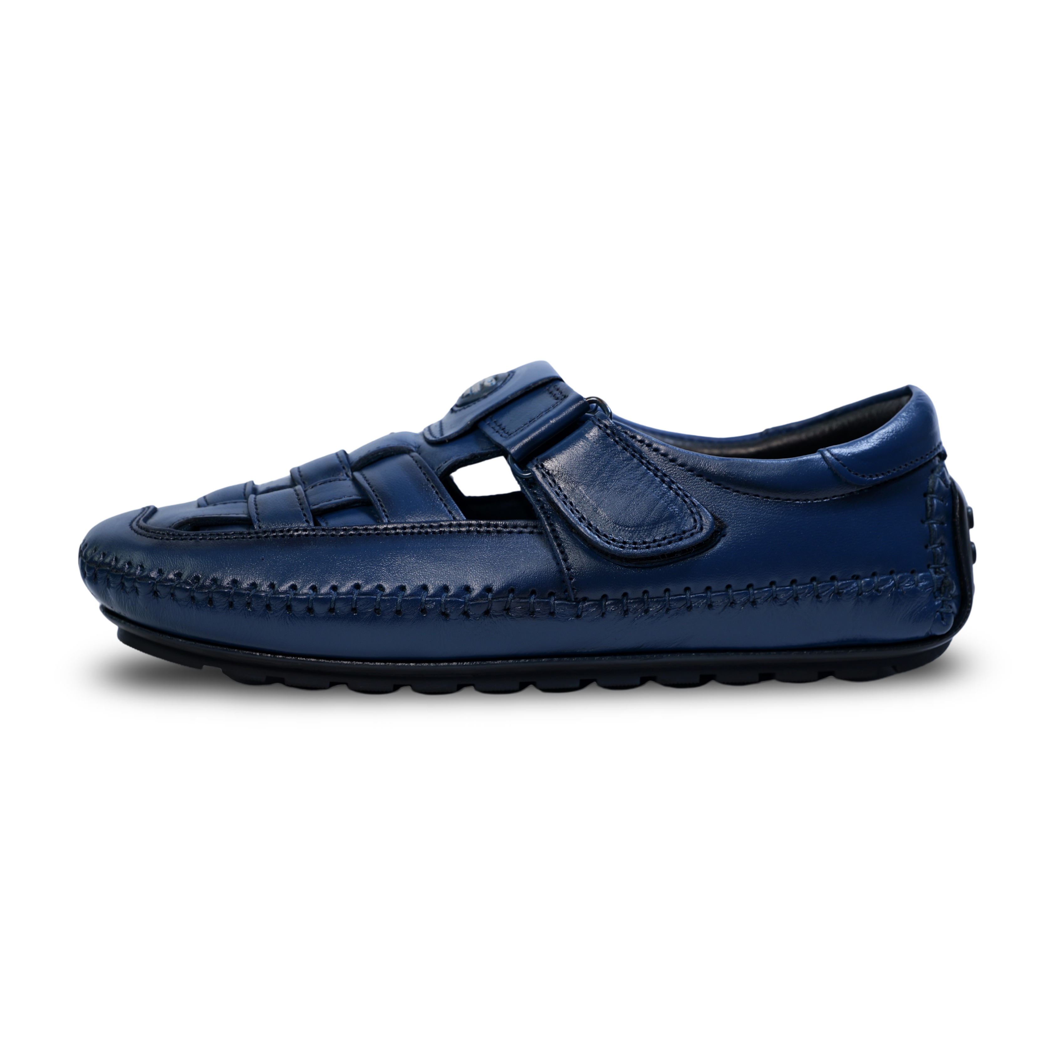Men’s Roman Velcro Leather Sandals For Men- HW-901-Blue