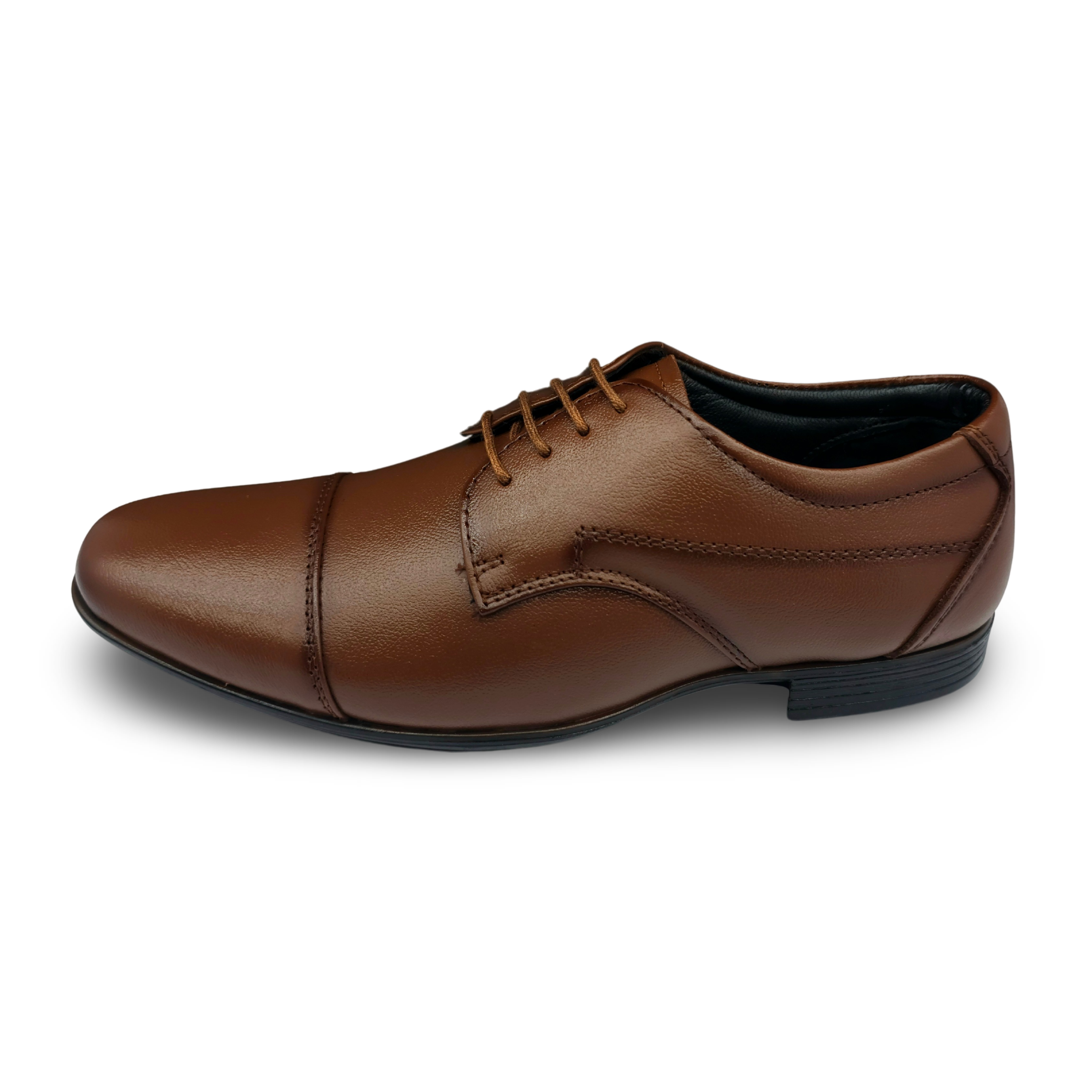 Classic Derby Formal Leather Shoes For Men-HW-435-Tan