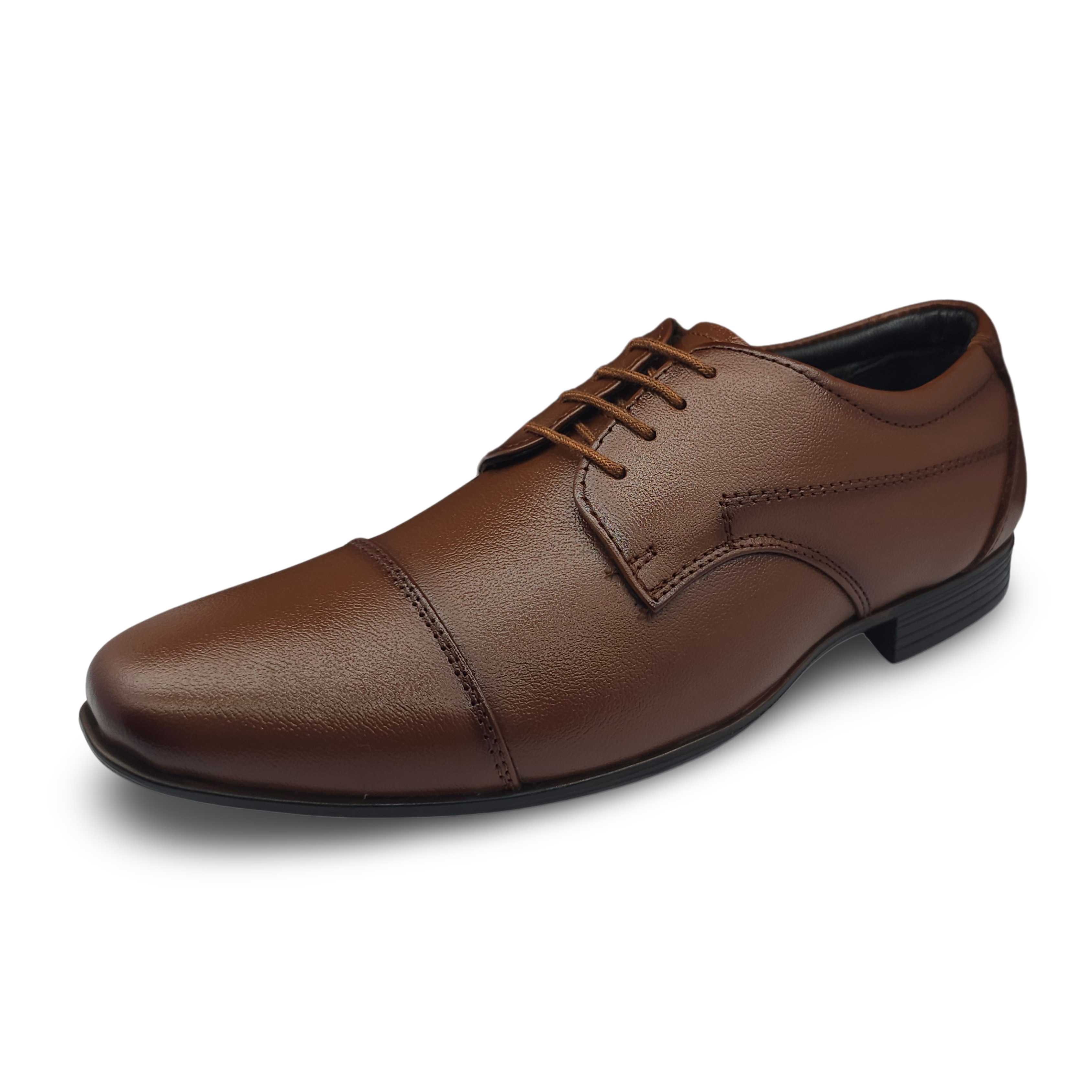 Classic Derby Formal Leather Shoes For Men-HW-435-Tan