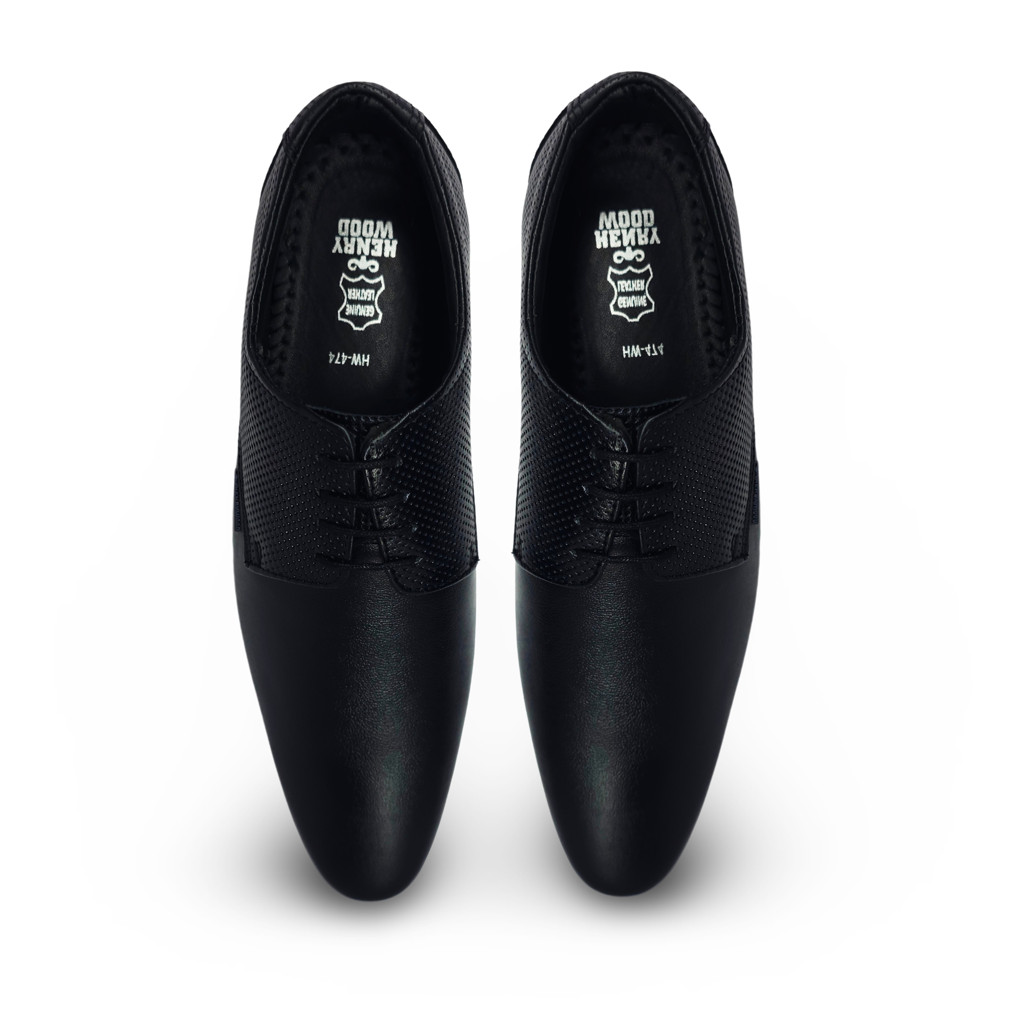 Top-Class Formal leather shoe for men-HW-474-Black