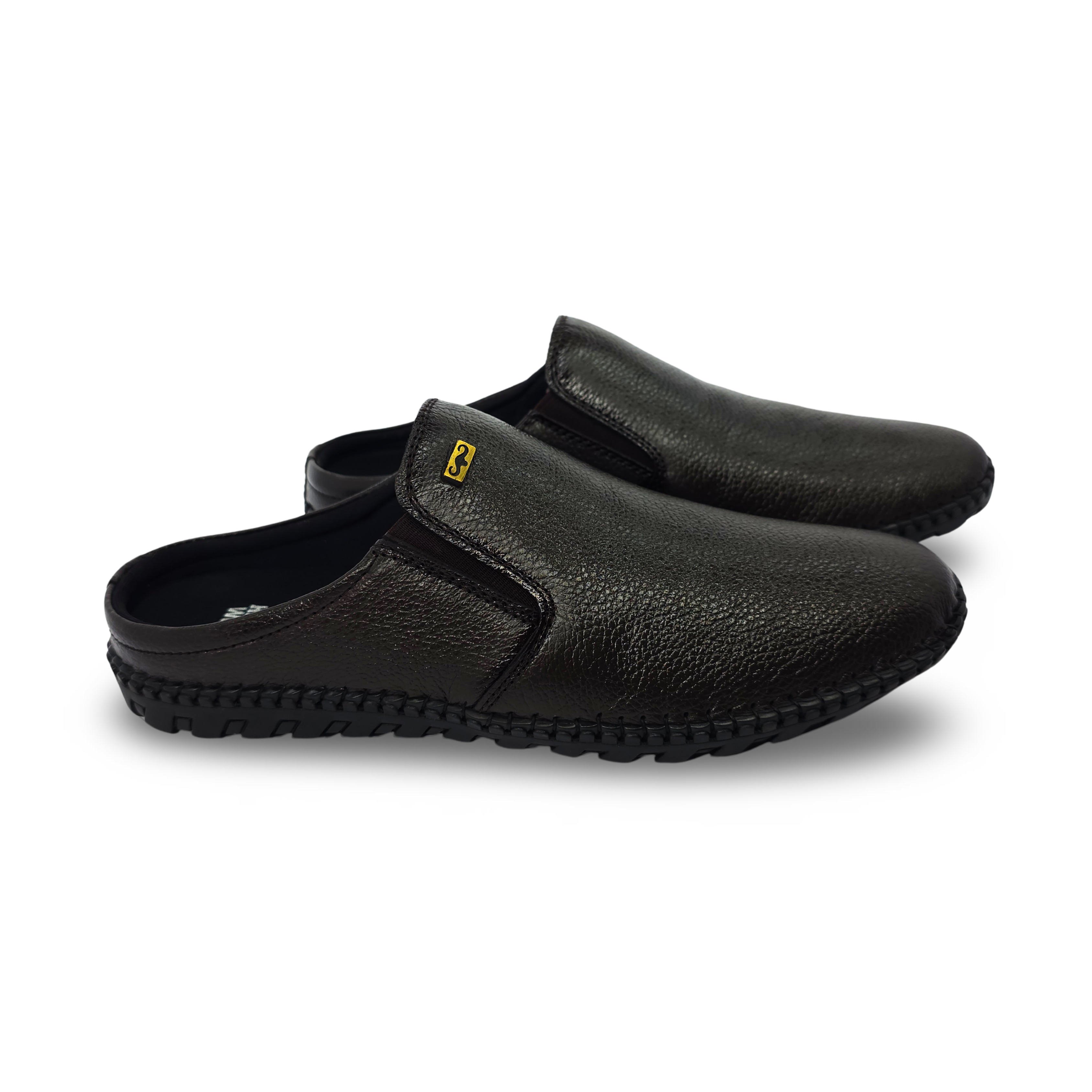 Comfortable Men’s Genuine Leather Mules -HW-110-Coffe Brown