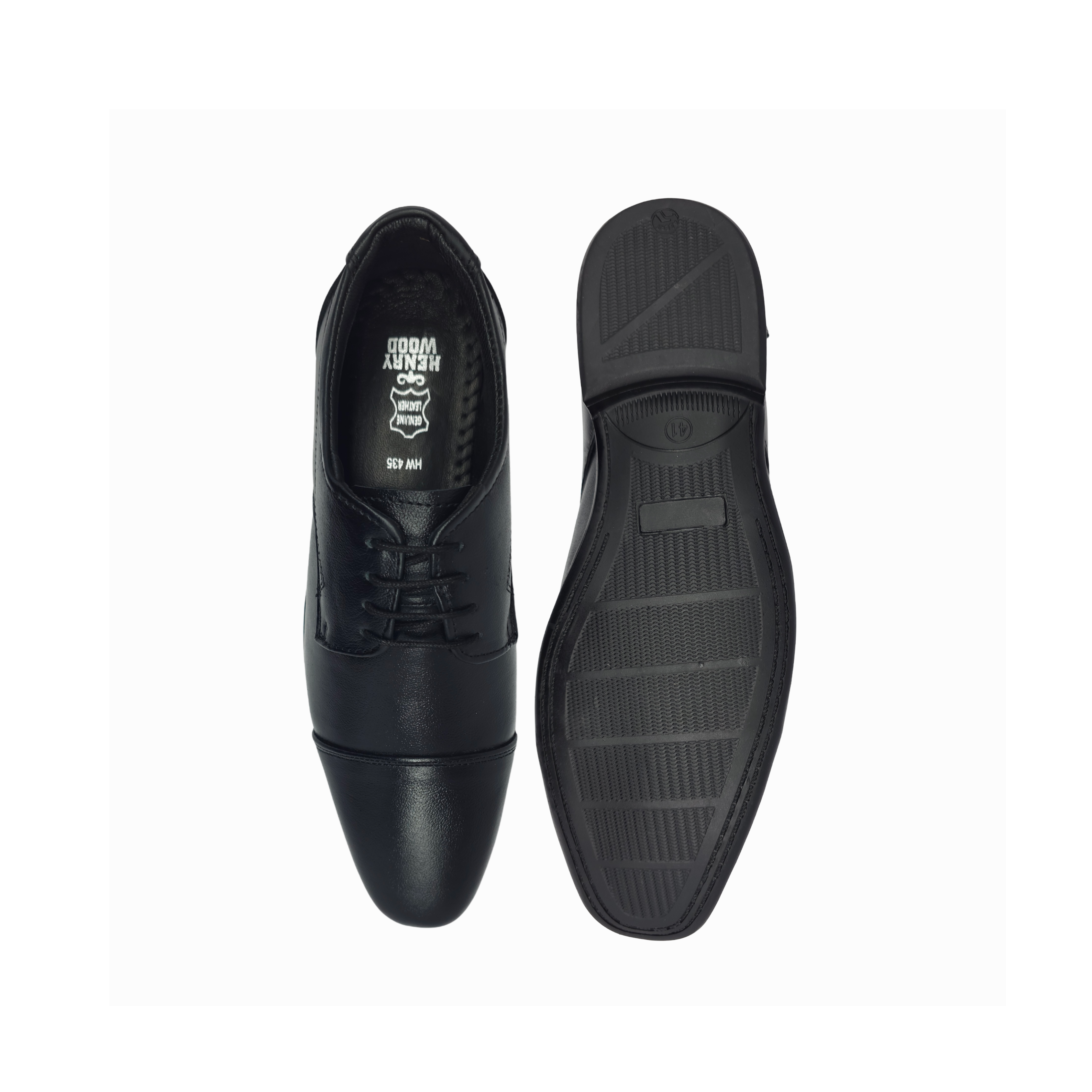 Classic Derby Formal Leather Shoes For Men- HW-435-Black