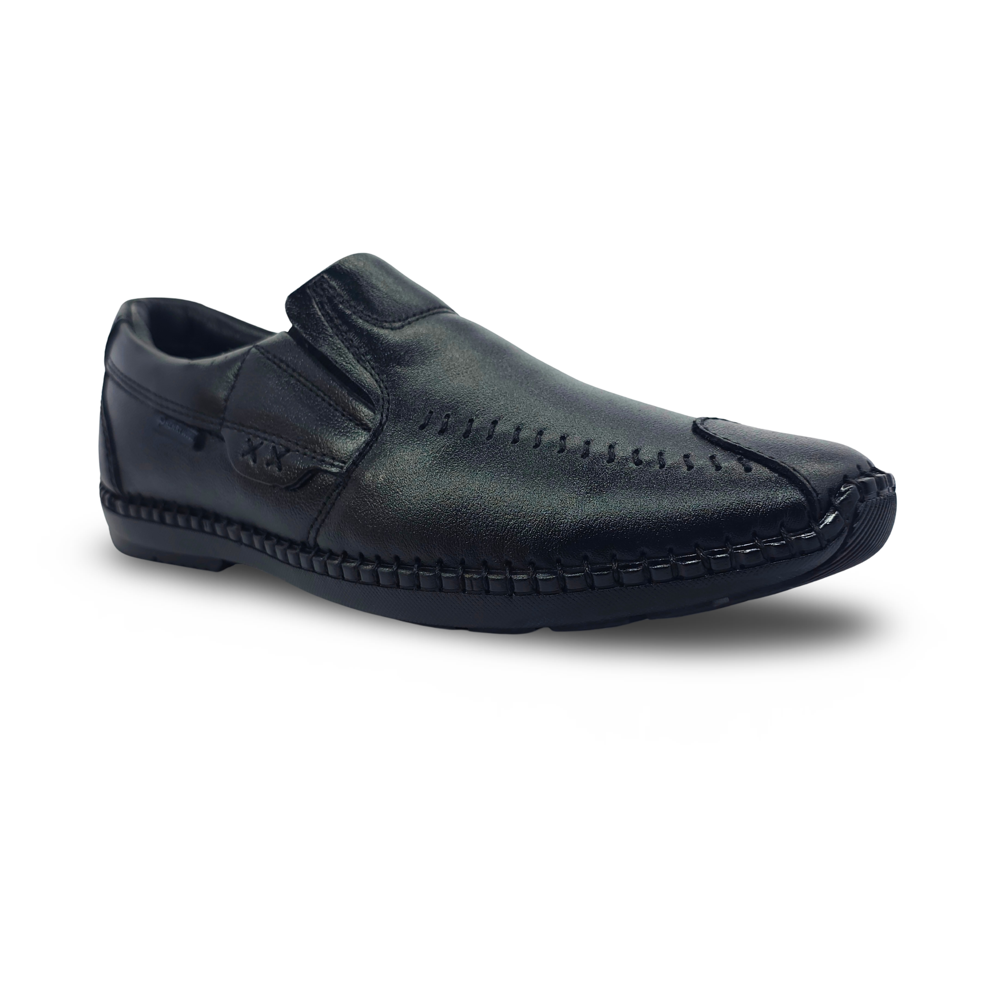 Premium Flexible Upper Stich  Casual Leather Shoe for Men-HW-815-Black
