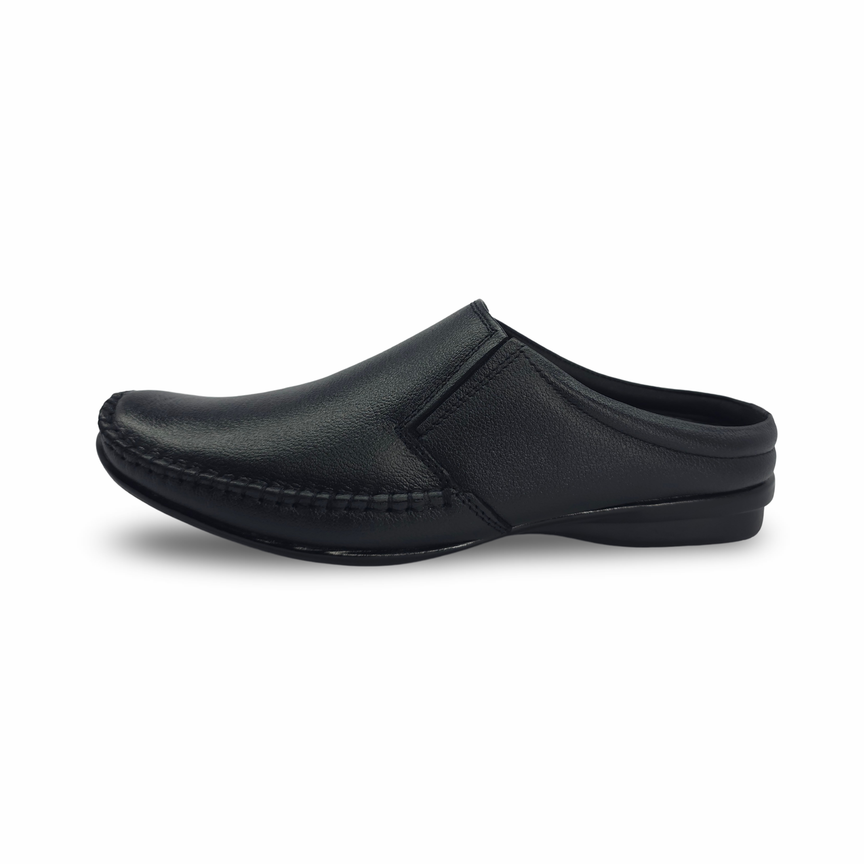 Mule Leather Sandals For Men-HW-20-Black