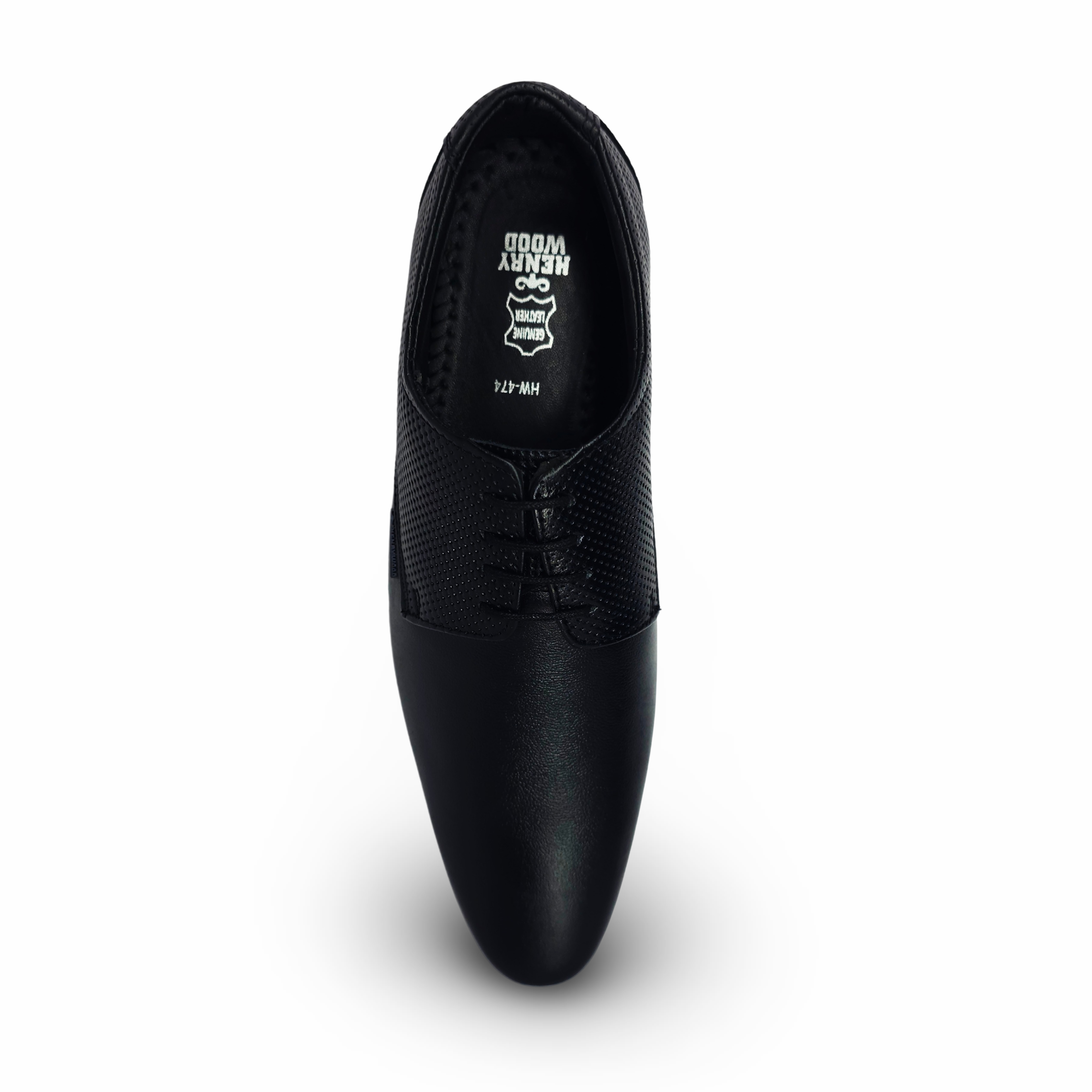 Top-Class Formal leather shoe for men-HW-474-Black